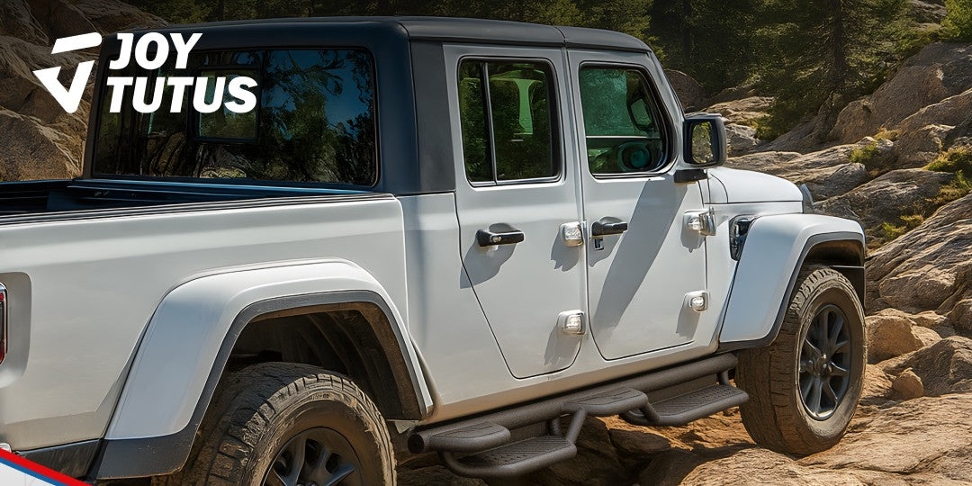 Jeep Gladiator installed JOYTUTUS running boards is off-roading