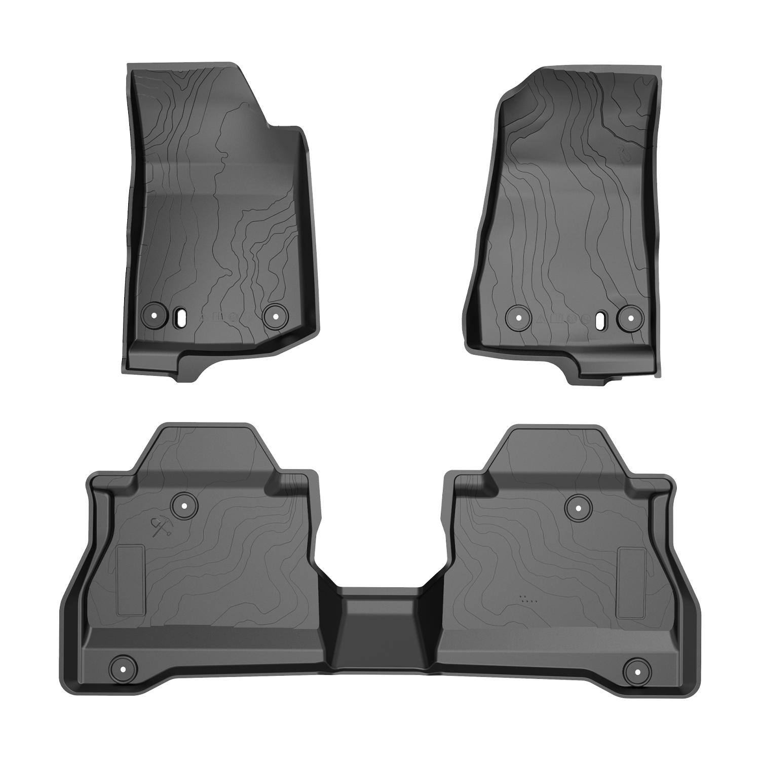 Floor Mats for Gladiator JT 4-Door 2020–2026, All-Weather Liners