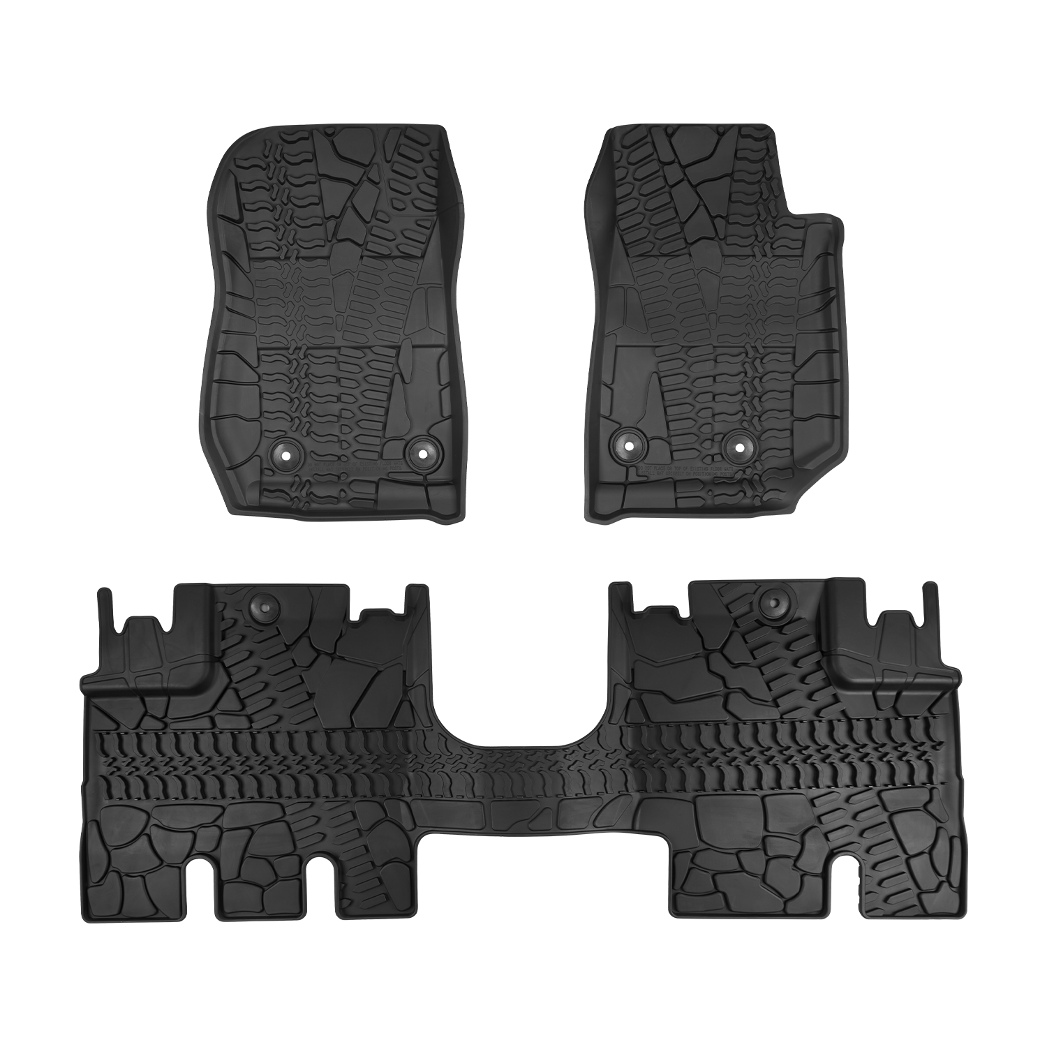 All-Weather Floor Mats for Jeep Wrangler JKU 2014–2018, Front & Rear