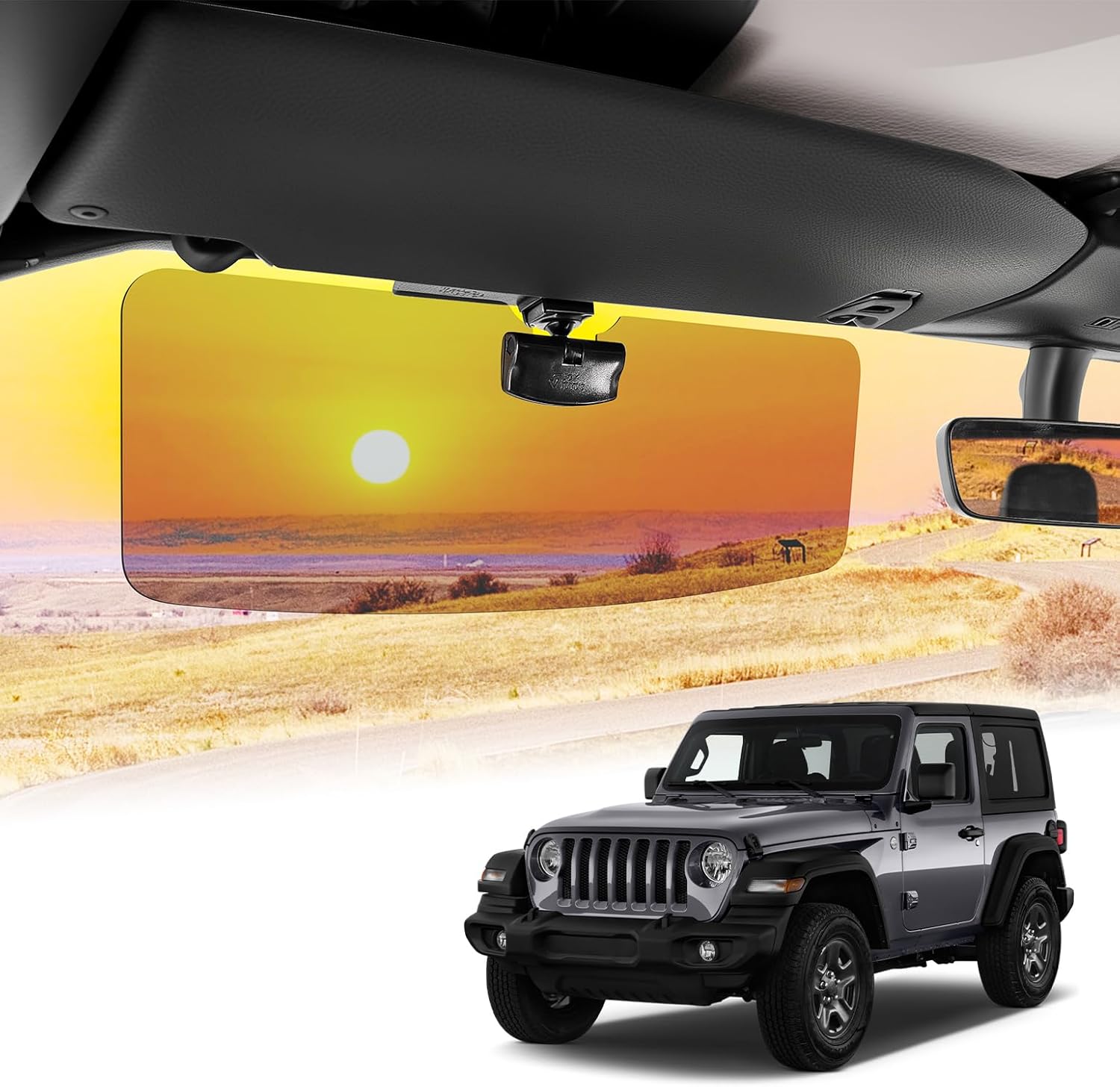Polarized Sun Visor Extender for Wrangler JL/JT 2018–2026, UV400