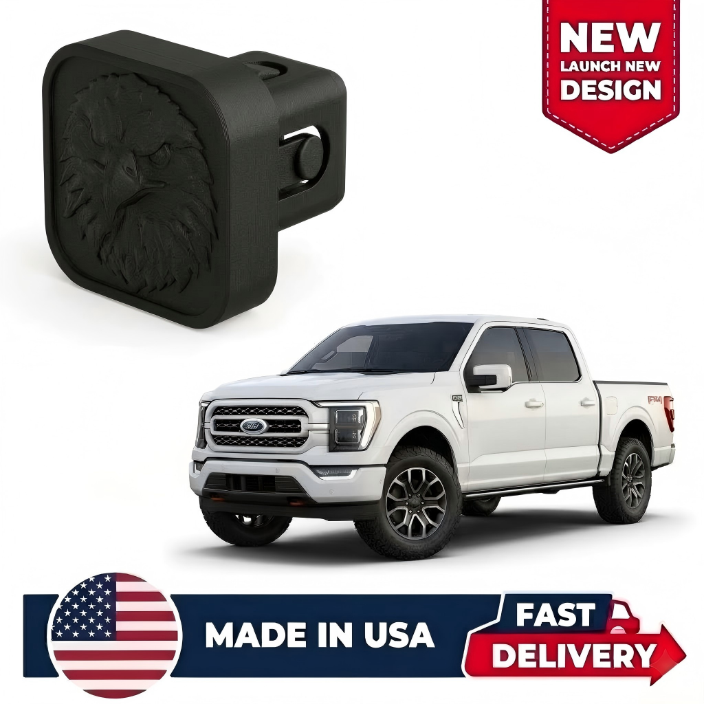 Joytutus 3D Printed 2.5D Bald Eagle Trailer Hitch Cover for Ford F-150 | 2" Receiver Easy Install