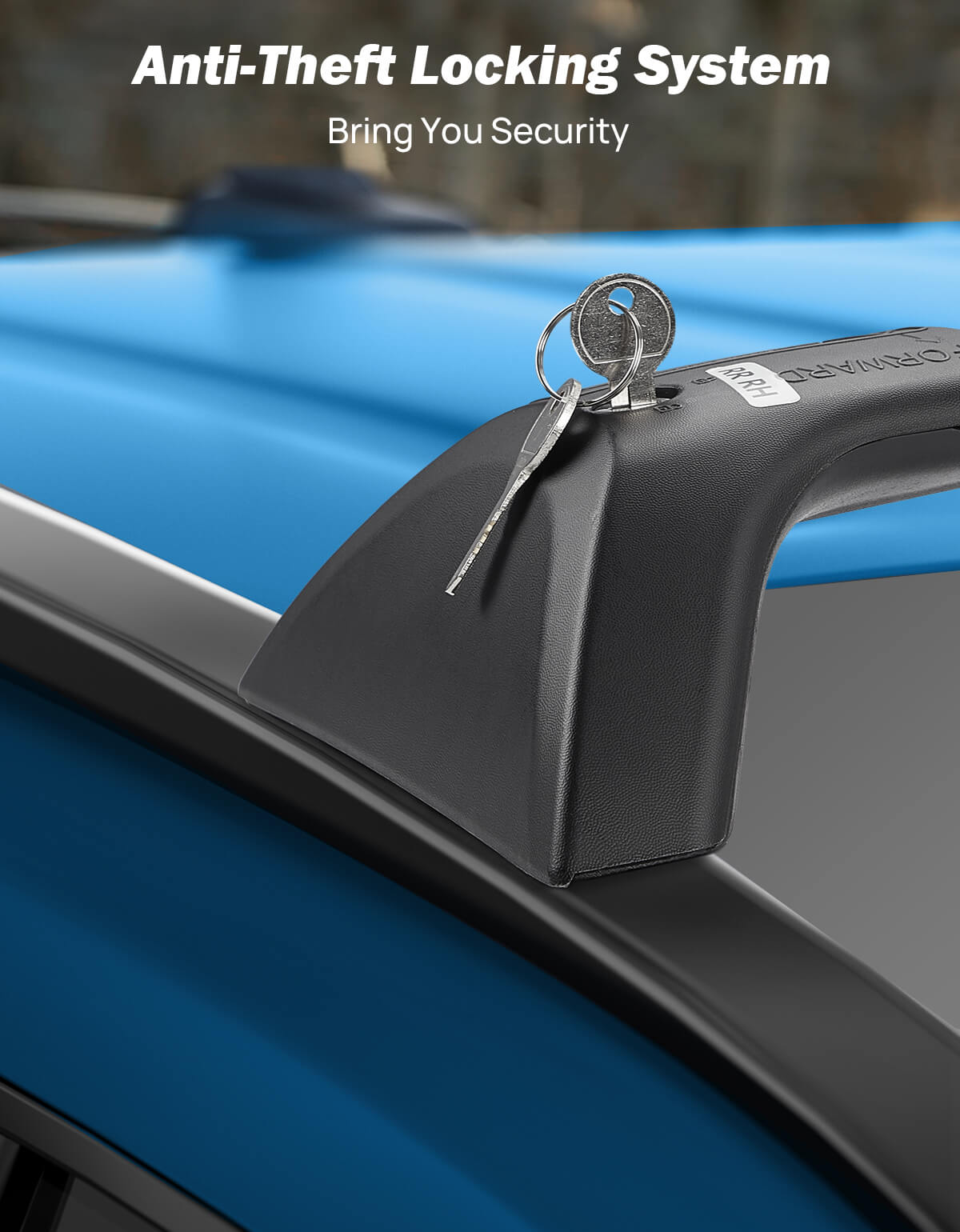 Lockable Roof Rack Cross Bars for RAV4 2019–2025 w/ Side Rails