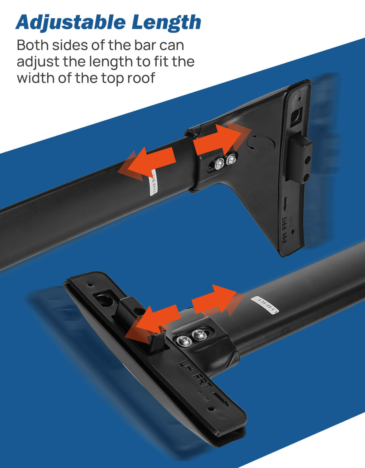 Lockable Roof Rack Cross Bars for RAV4 2019–2025 w/ Side Rails