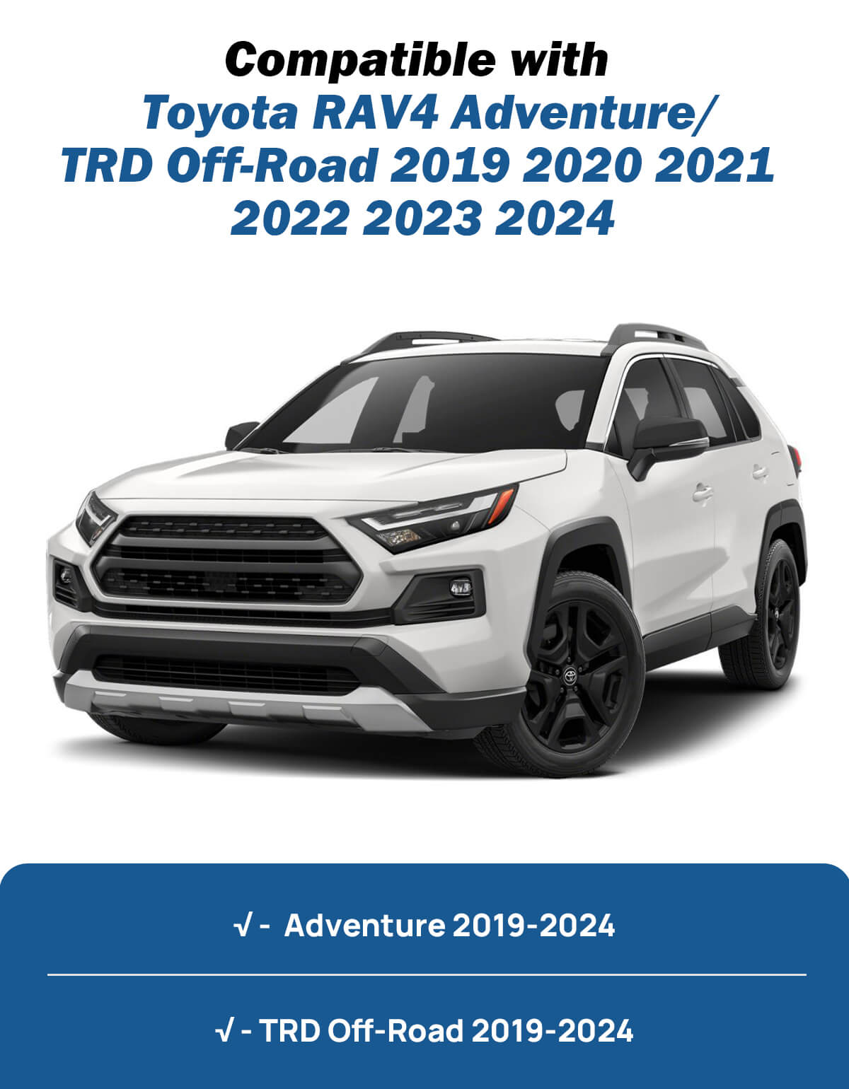 Lockable Roof Rack Cross Bars for RAV4 Adventure/TRD 2019–2025
