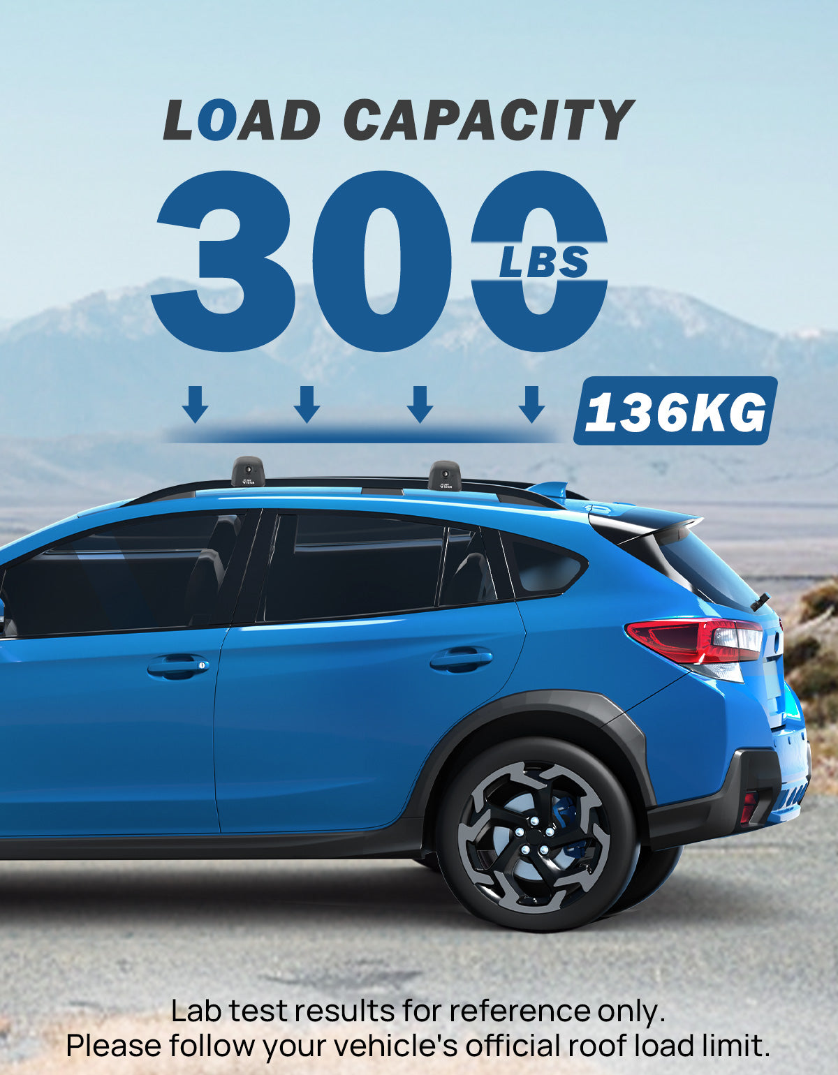 Lockable Roof Rack Cross Bars for Crosstrek 2018–2023 & Impreza 2017–2023