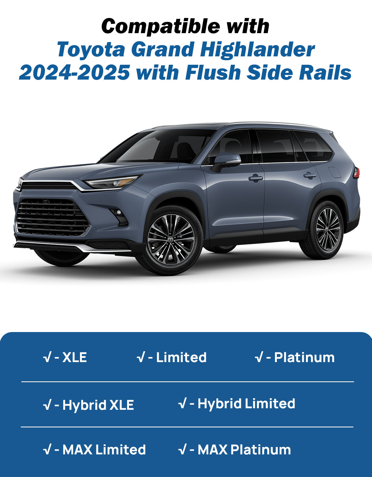 Toyota Grand Highlander 2024–2025 Lockable Roof Rack Cross Bars