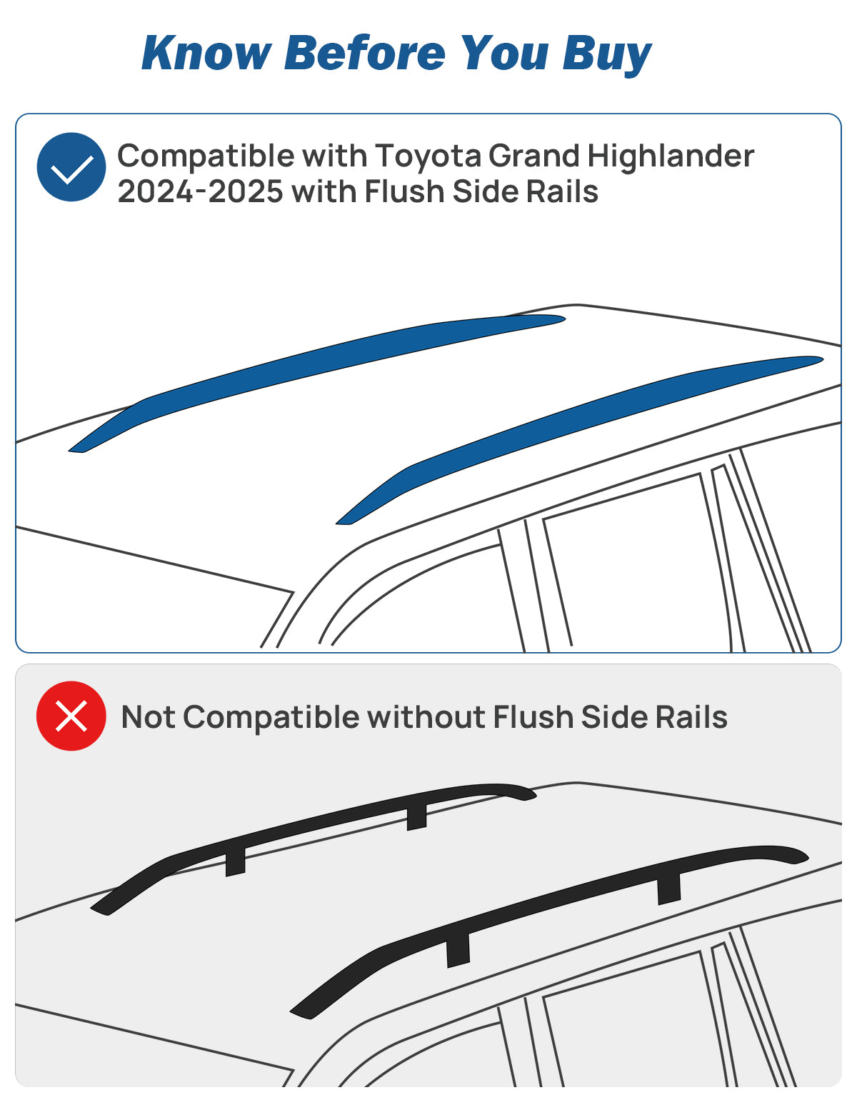 Toyota Grand Highlander 2024–2025 Lockable Roof Rack Cross Bars
