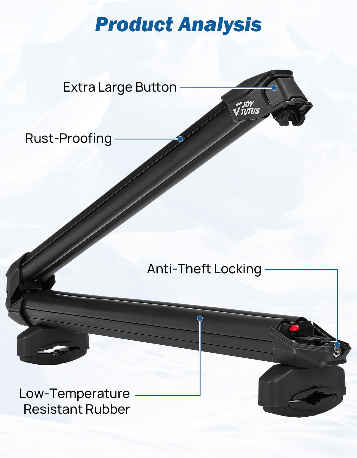 Universal Lockable Ski & Snowboard Roof Rack, 6 Skis / 4 Boards