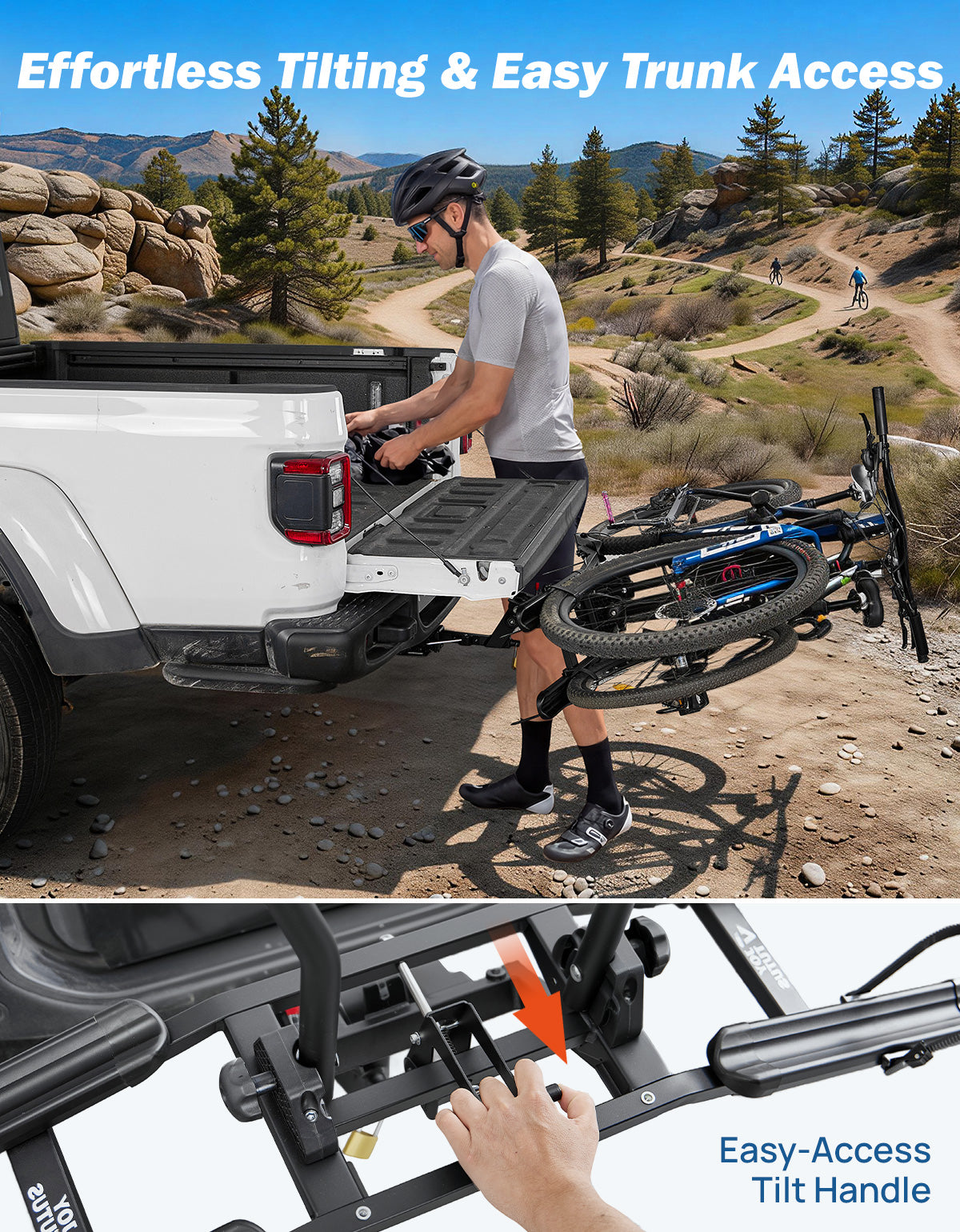 2-Bike Hitch Bike Rack for SUVs, Trucks & Cars, Folding & Tilting Platform Rack, Fits 1.25" & 2" Hitch Receivers
