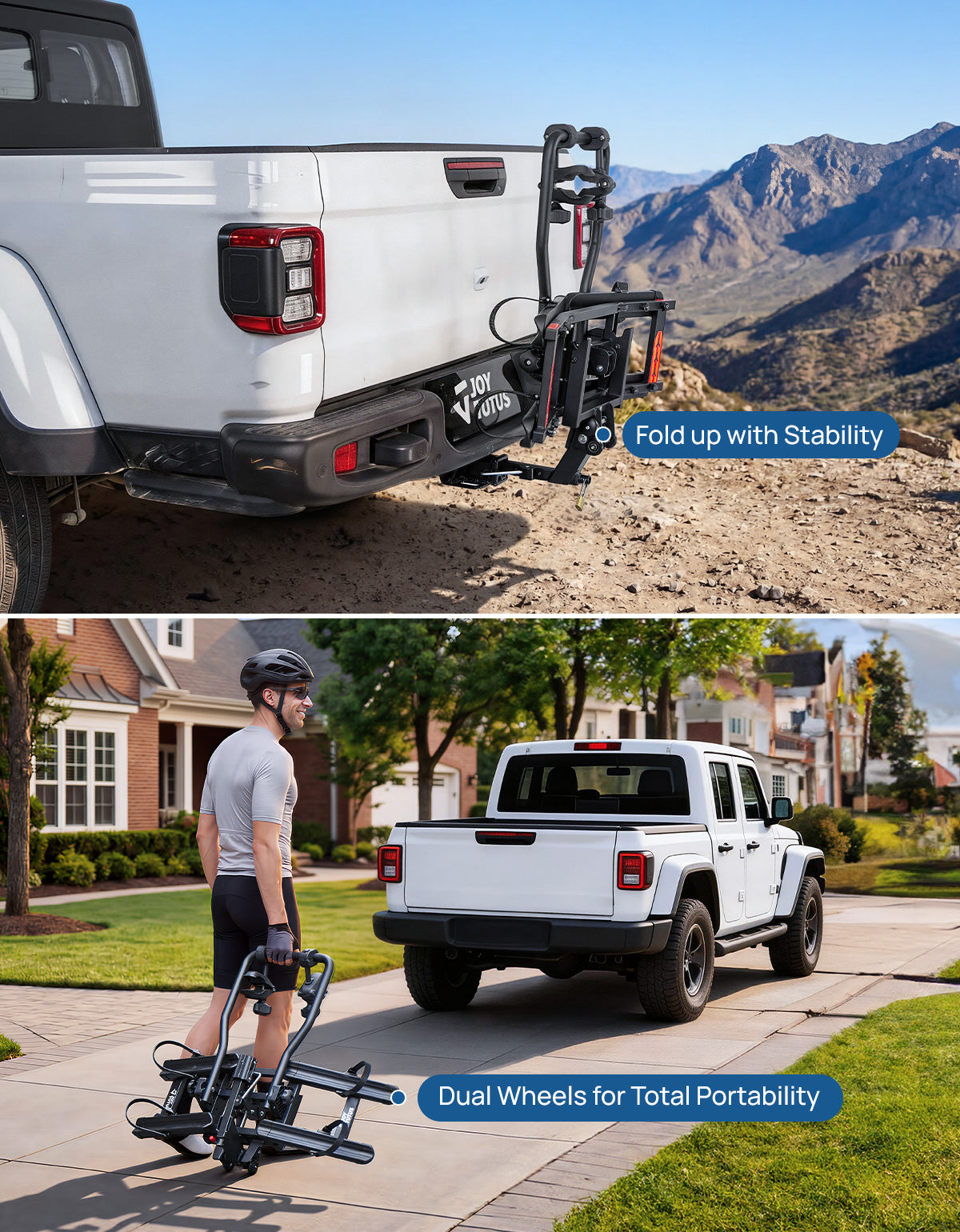 2-Bike Hitch Bike Rack for SUVs, Trucks & Cars, Folding & Tilting Platform Rack, Fits 1.25" & 2" Hitch Receivers