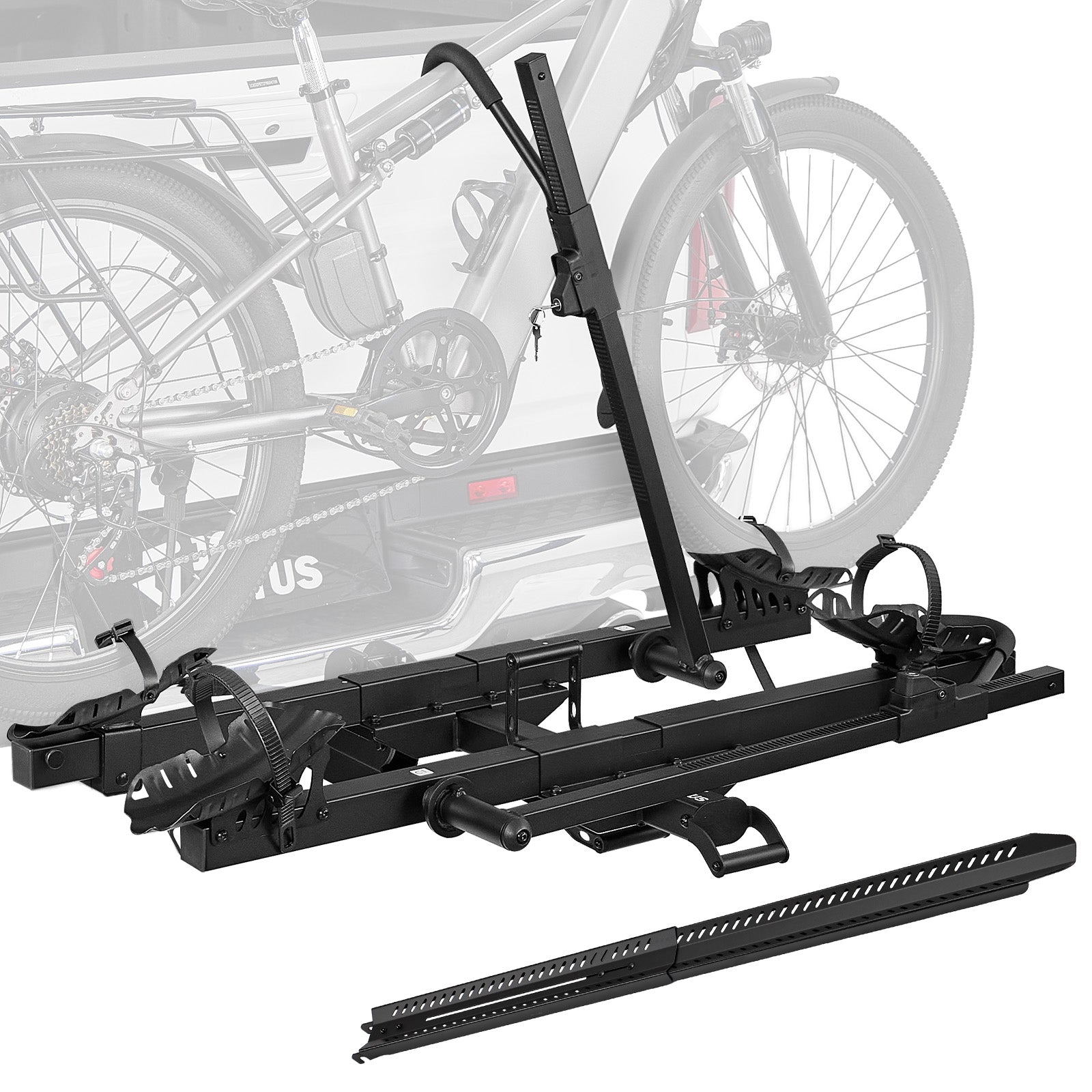 Heavy Duty 2-Bike Hitch E-Bike Rack with Ramp – 180 lbs Capacity for 2" Receiver