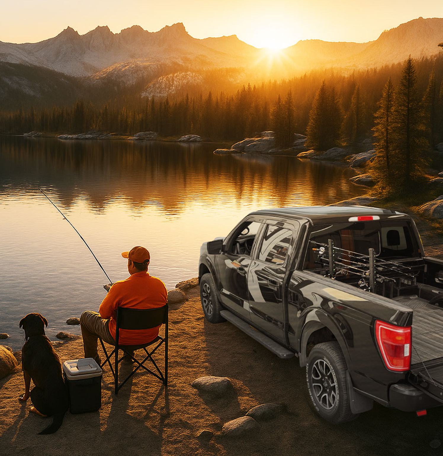 Truck Bed Fishing Rod Holder