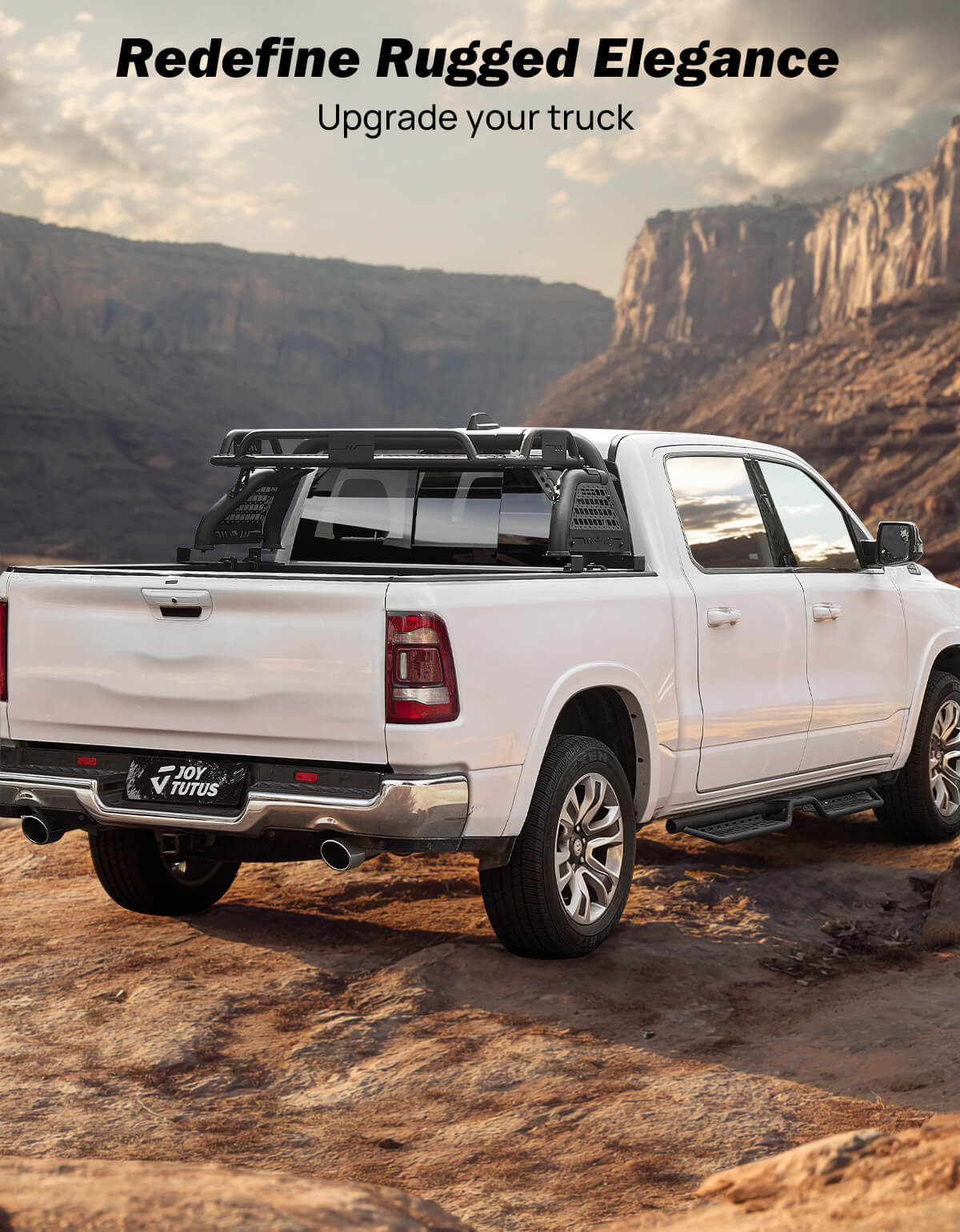 Roll Bar with Cargo Basket & MOLLE Panels for Full-Size Trucks