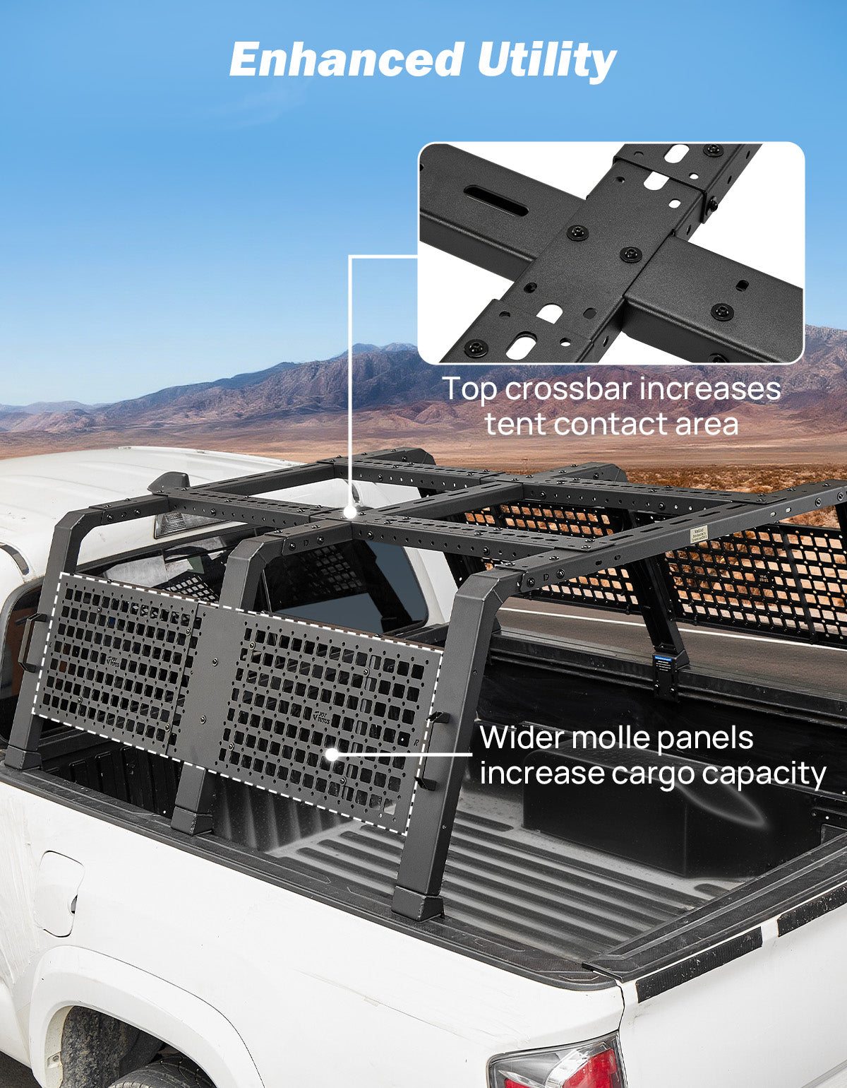 Modular Mid-Size Rack | RTT-Ready Bed Rack for Tacoma & Ranger