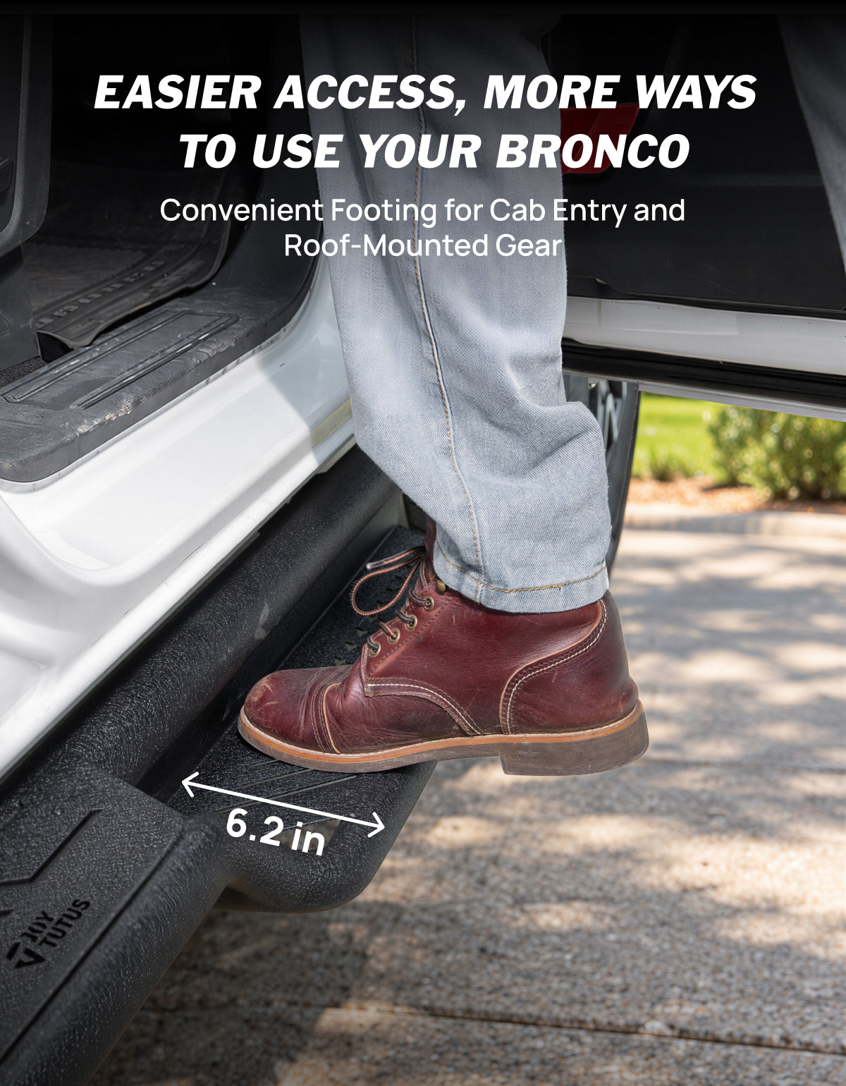 Running Boards for 2021–2026 Ford Bronco 4-Door, 6.2-Inch Dual-Tube Side Steps