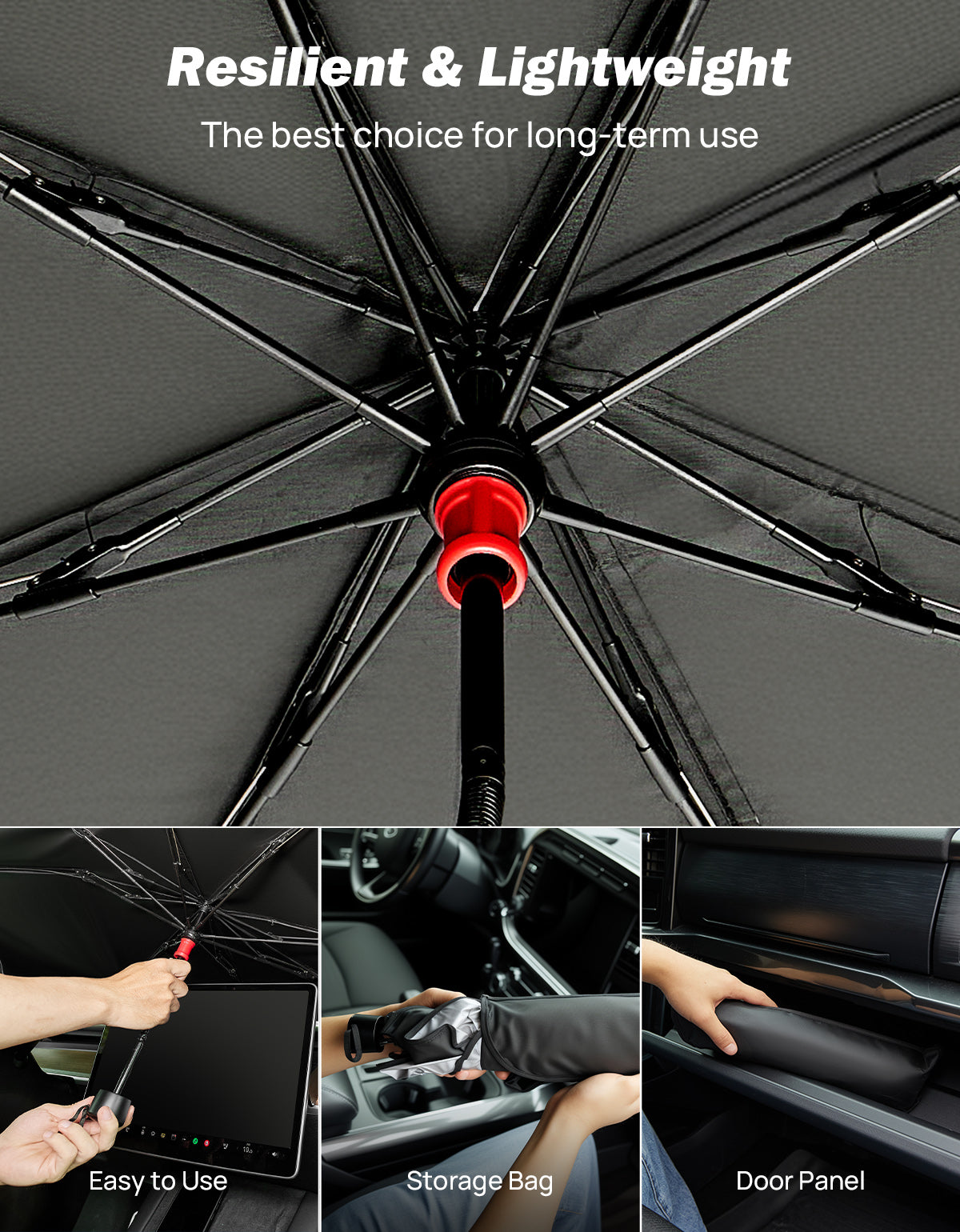 Windshield Sunshade Umbrella – UV Protection Car Sun Shade (57" × 32")