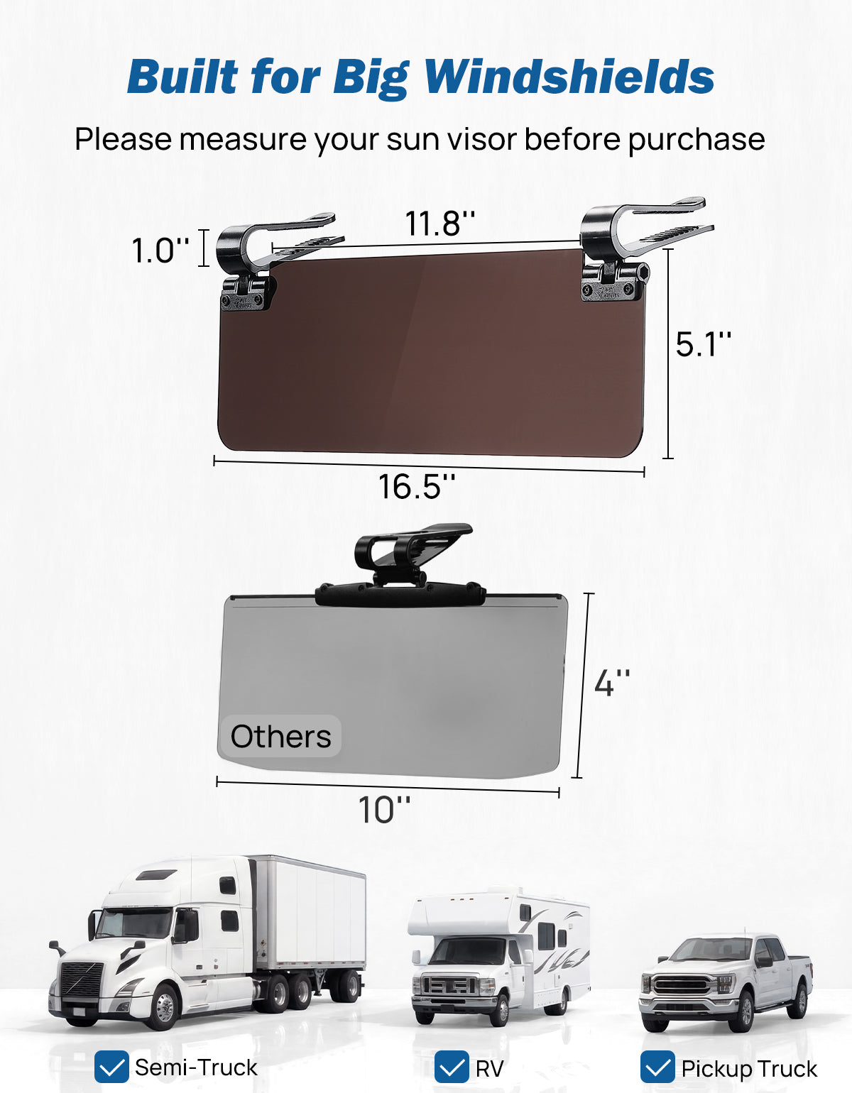Polarized Sun Visor Extender for Cars – UV400 Anti-Glare