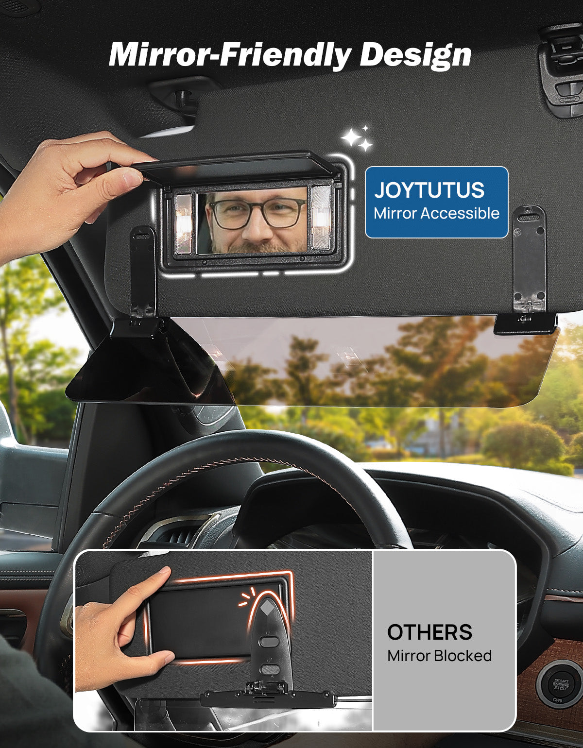 Polarized Sun Visor Extender for Cars – UV400 Anti-Glare