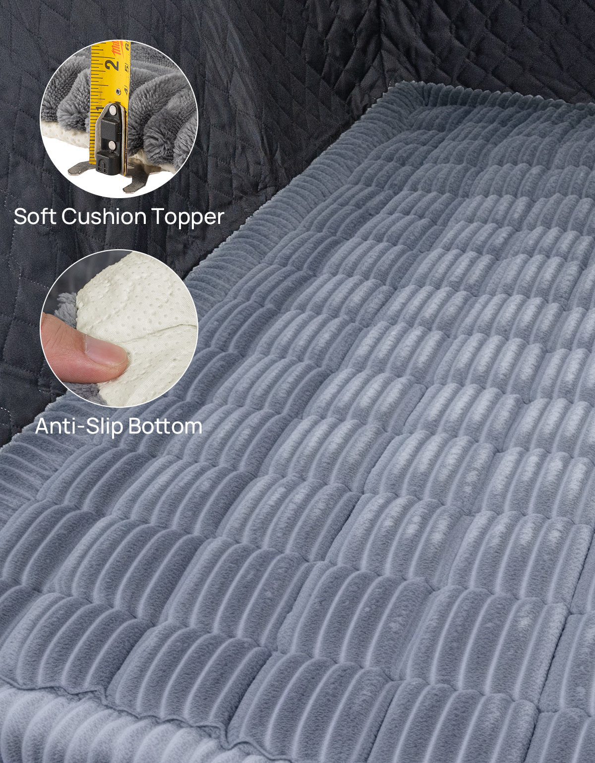 Plush Dog Bed Mat for Back Seat Extenders | Waterproof, Non-Slip & Washable Pet Travel Bed