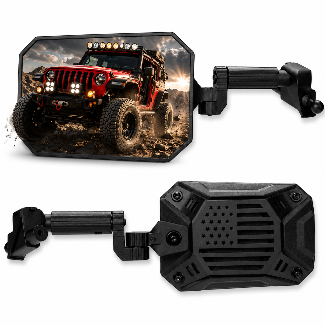 Doors Off Mirrors Fit for Wrangler JL/JLU 2018-23 & Gladiator JT 2020-23