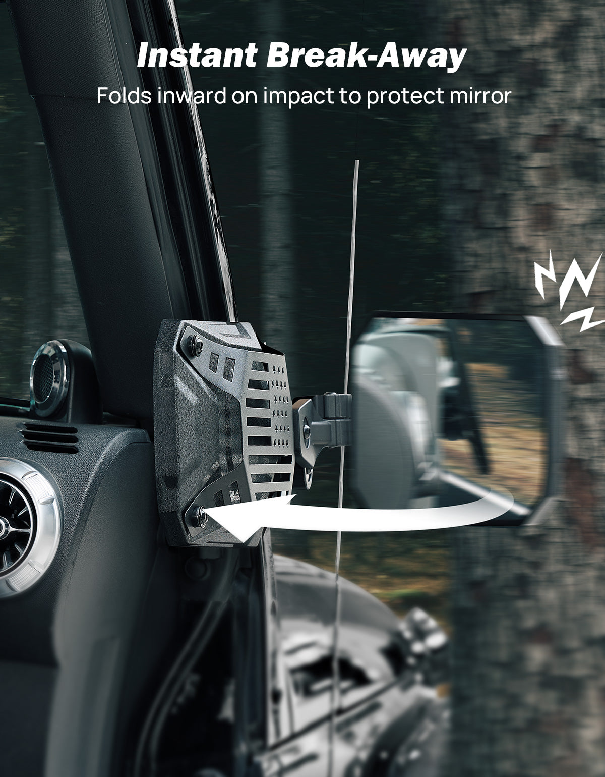 Wrangler Mirrors Doors Off Fit for Wrangler TJ JK & Unlimited 1997-2018
