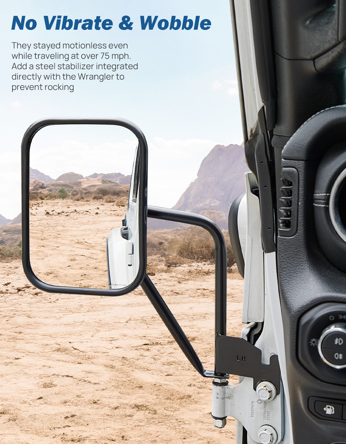 JOYTUTUS Doors Off Mirrors for Wrangler JK/JL & Gladiator JT 2007–2026