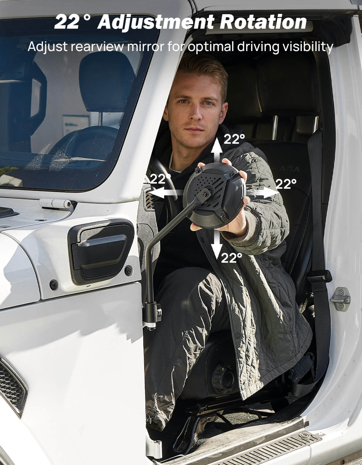 6” Door-Off Mirrors for Jeep Wrangler JL JK& Gladiator JT| Hinge Mount & Wide View