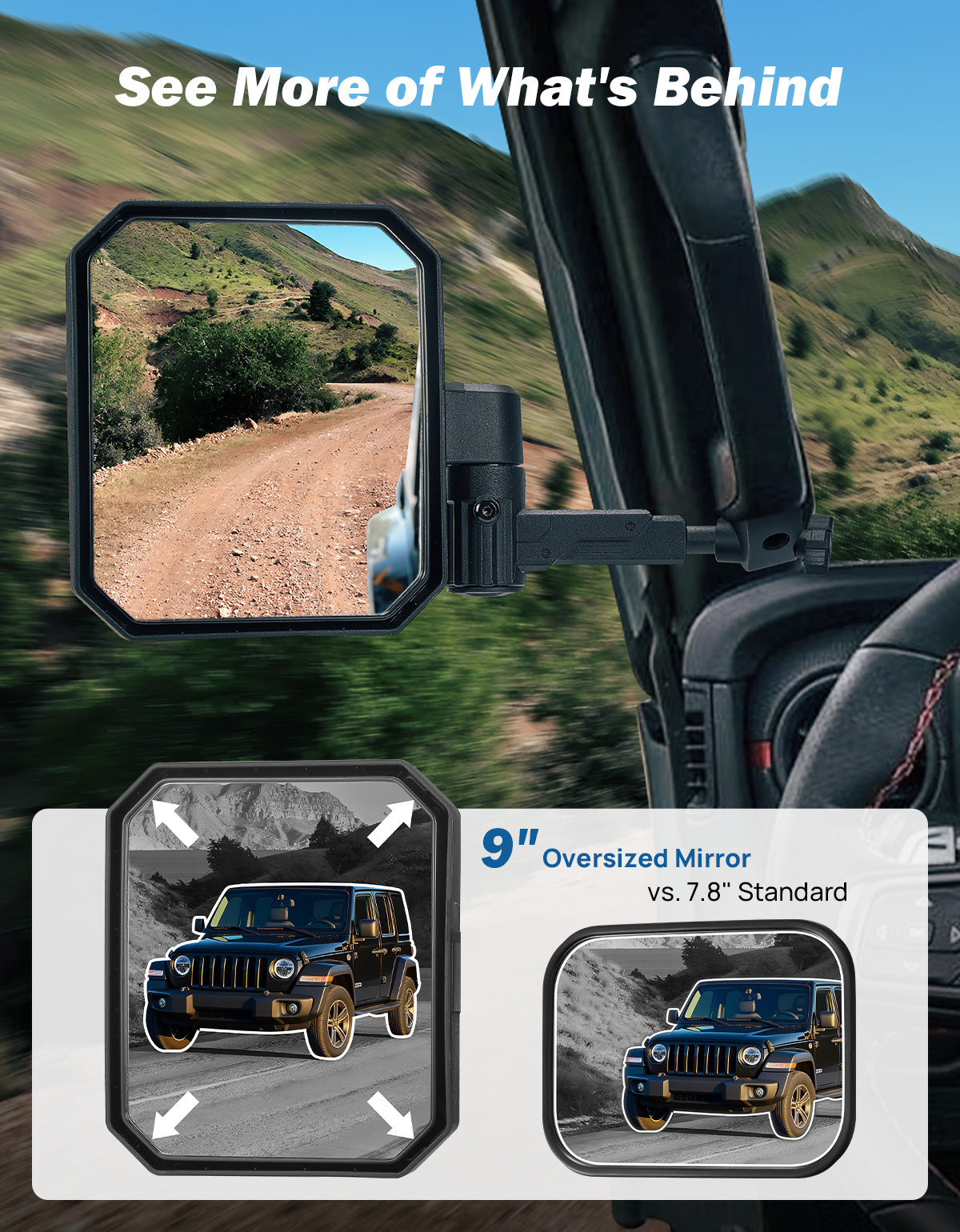 Doors Off Mirrors for Jeep Wrangler JL & Gladiator JT (2024–2026)