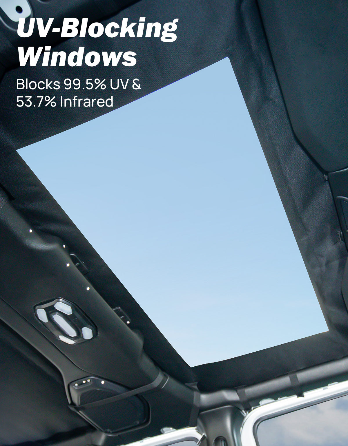 Waterproof Sun Shade Top for Jeep Wrangler JL/JLU 4-Door 2018-2026, UV & Noise Protection