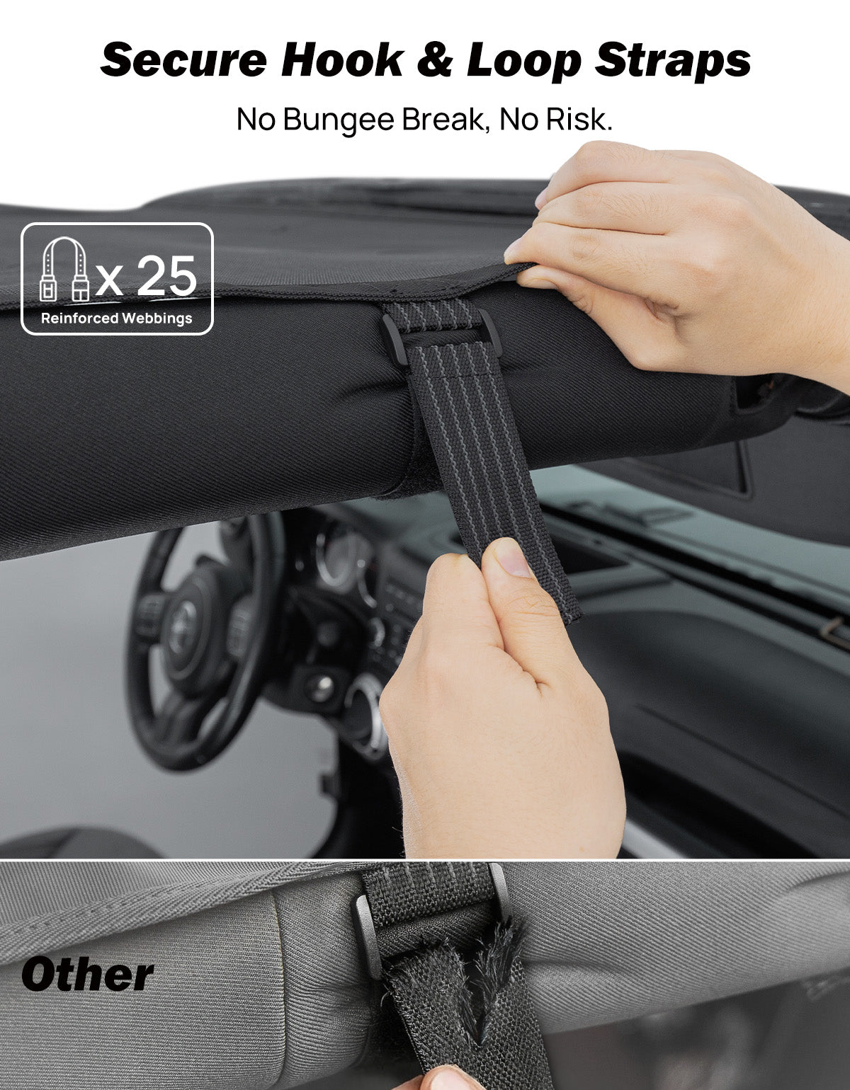 Mesh Sun Shade for Jeep Wrangler JKU 4-Door (2007–2018) – Full Coverage UV Protection