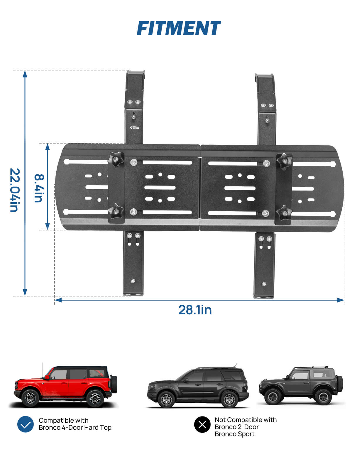 Rear Window MOLLE Storage Panel Kit for Bronco 4-Door 2021–2026