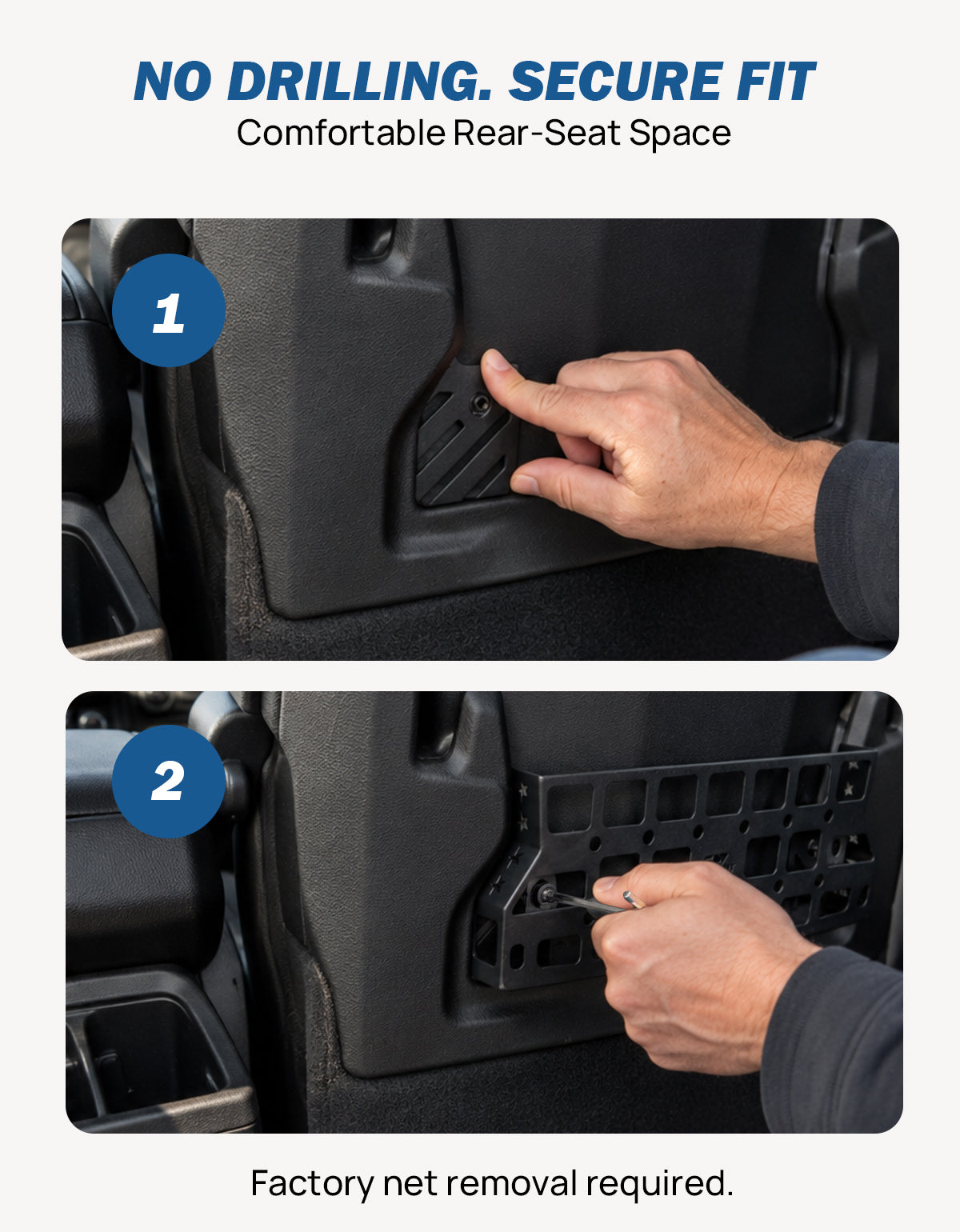 Seat Back MOLLE Storage Pockets for 2018–2026 Wrangler JL Rubicon & Gladiator JT Rubicon/Mojave (2-Pack)