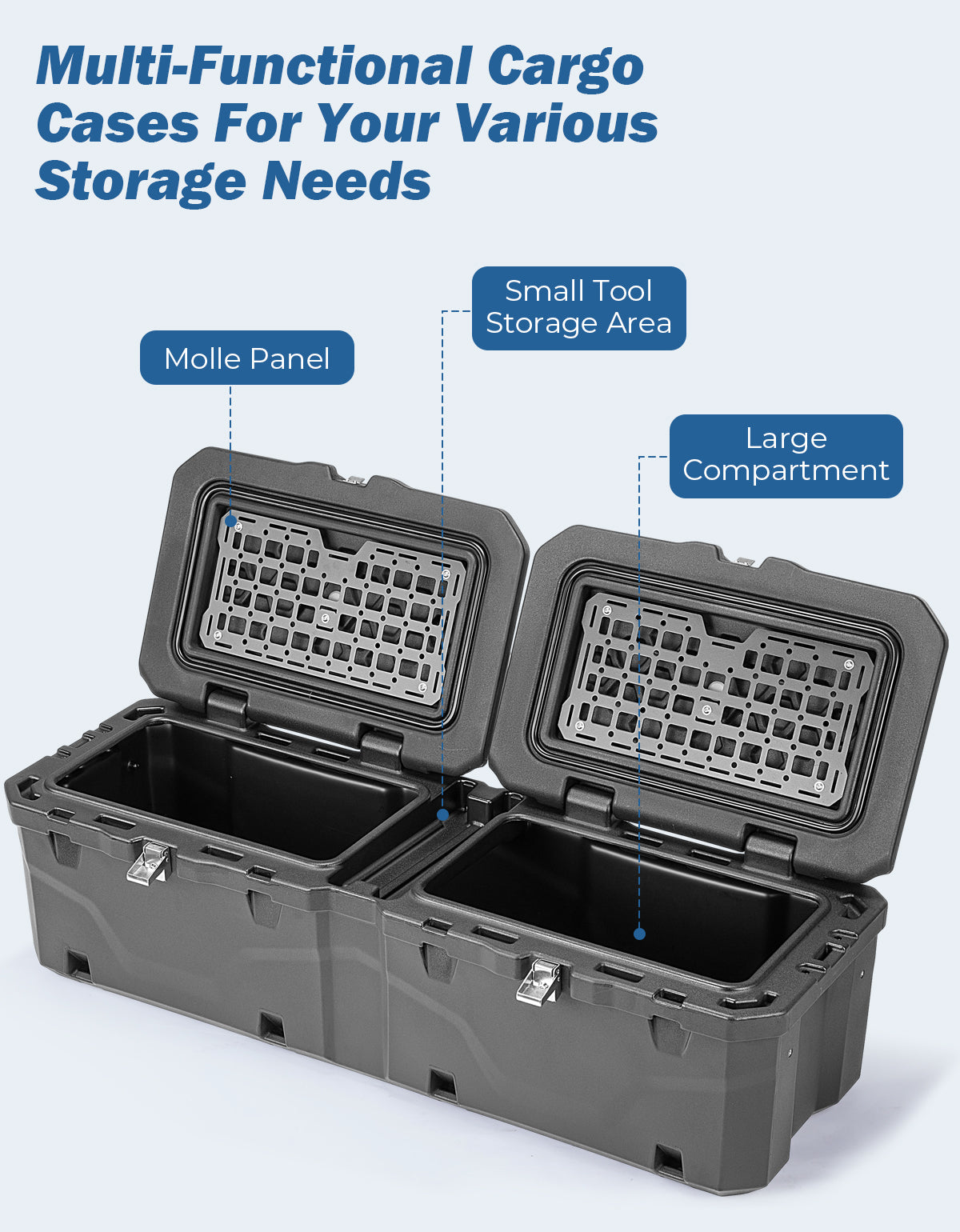 Lockable 160Qt Waterproof Truck Bed Tool Box for Pickup Trucks