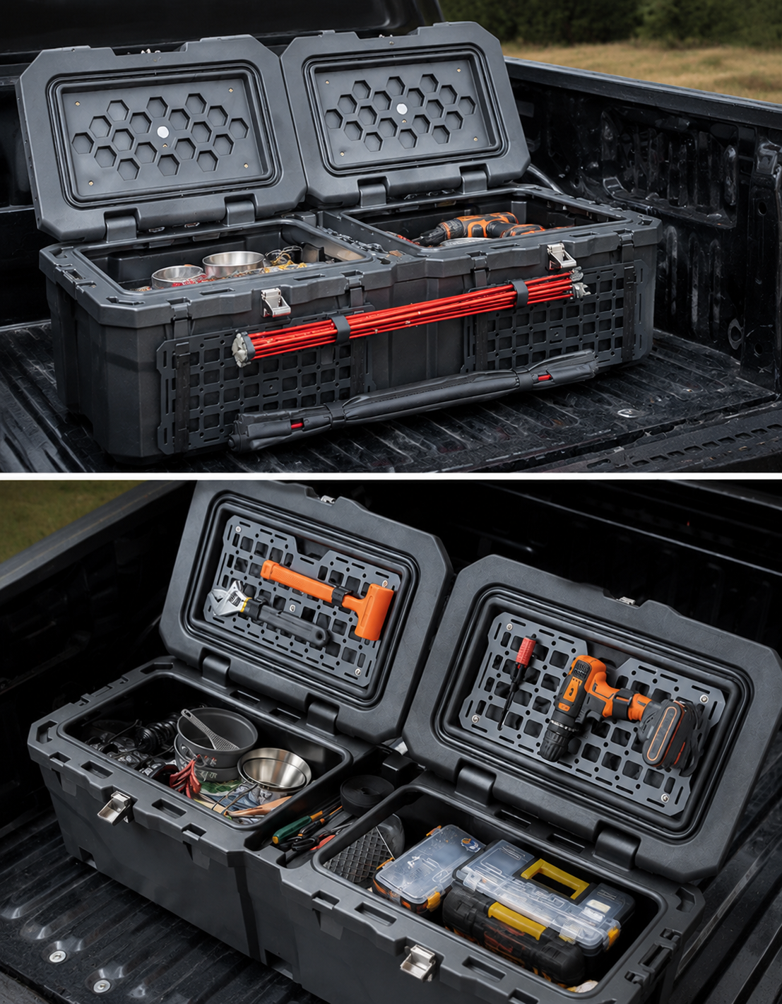 Lockable 160Qt Waterproof Truck Bed Tool Box for Pickup Trucks