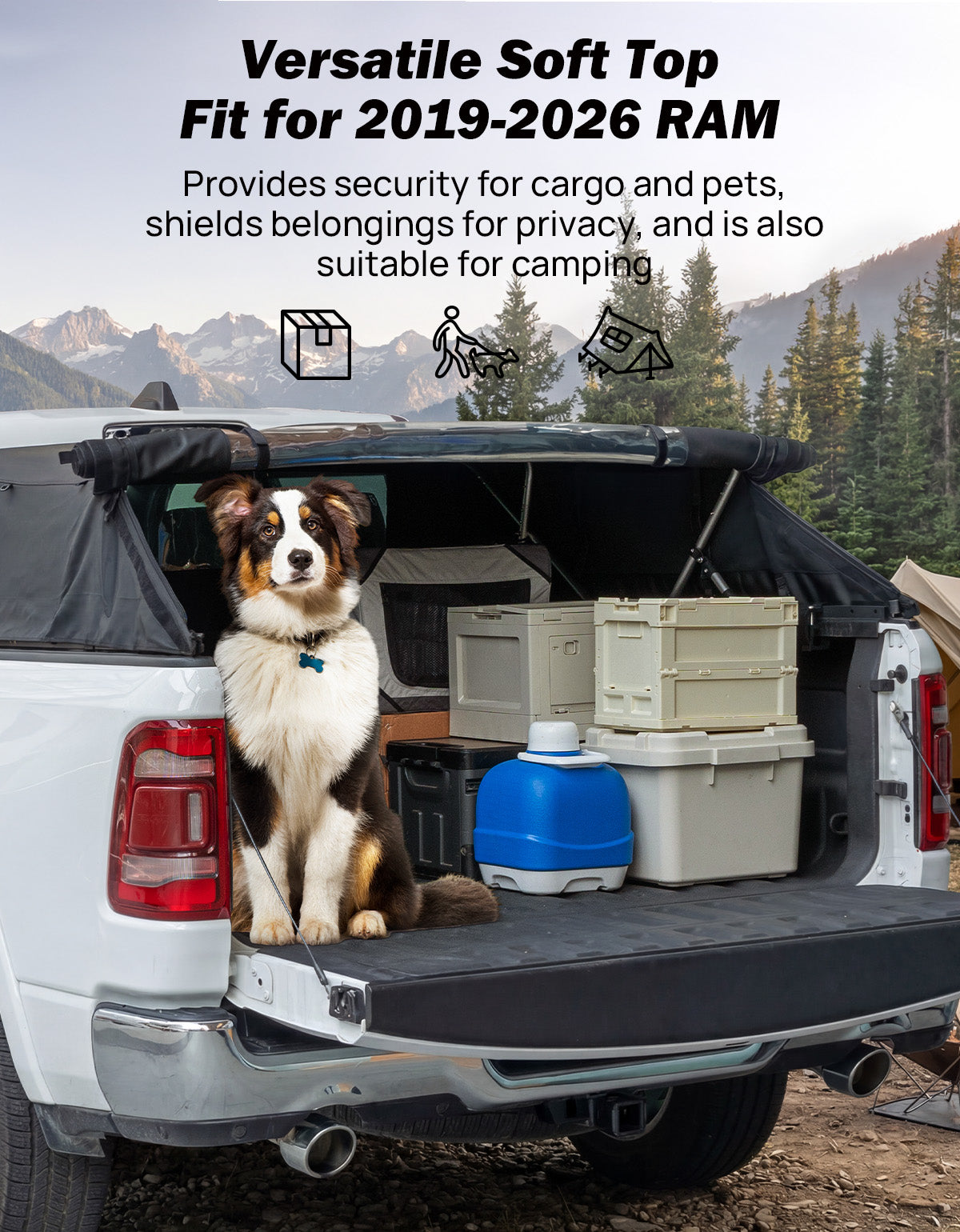 Truck Bed Soft Topper for Ram 1500 (2019-2026) 5.5 FT Bed