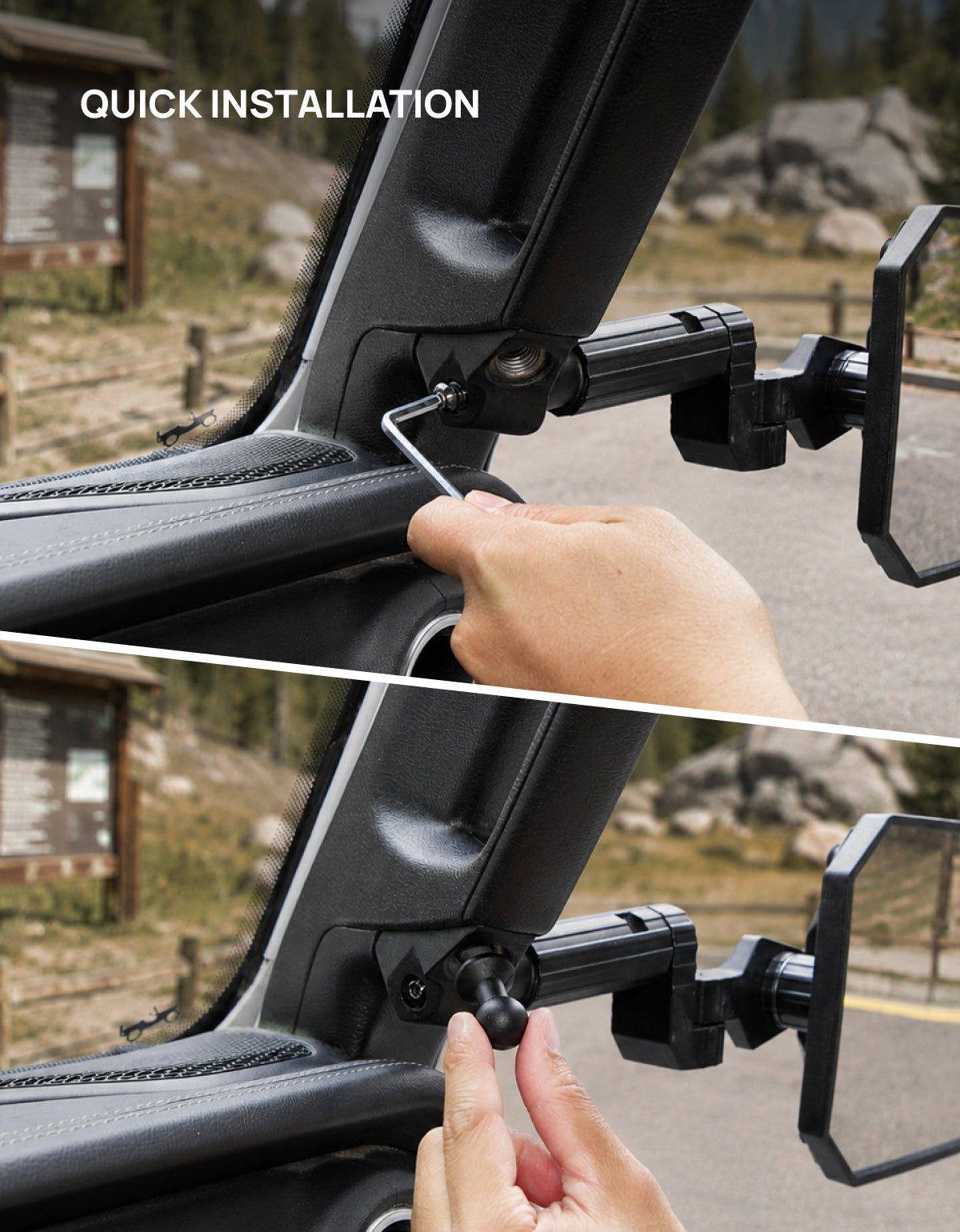 Doors Off Mirrors Fit for Wrangler JL/JLU 2018-23 & Gladiator JT 2020-23