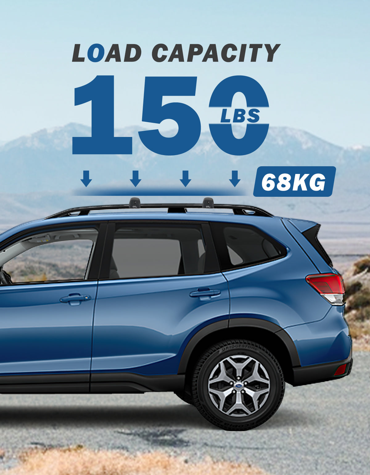 Lockable Roof Rack Crossbars for Subaru Forester 2014–2026, Not Wilderness