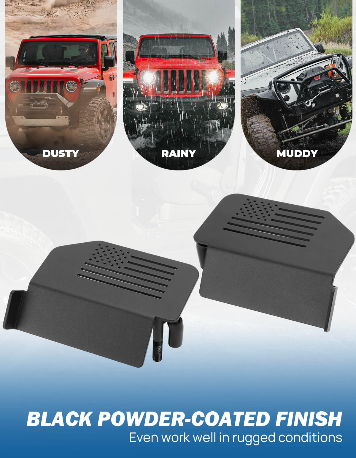 120° Doors Off Foot Pegs for Wrangler JK JL & Gladiator JT (2007–2026)