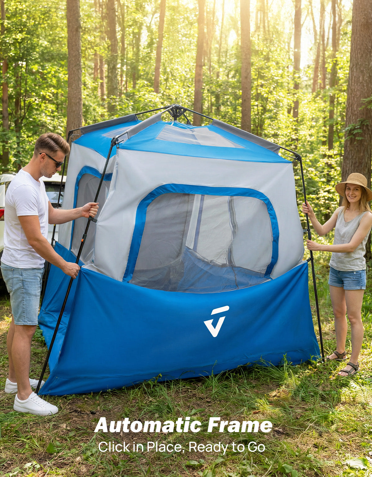SUV Camping Tent for 5-8 Person, Automatic Instant Setup with Waterproof Rainfly