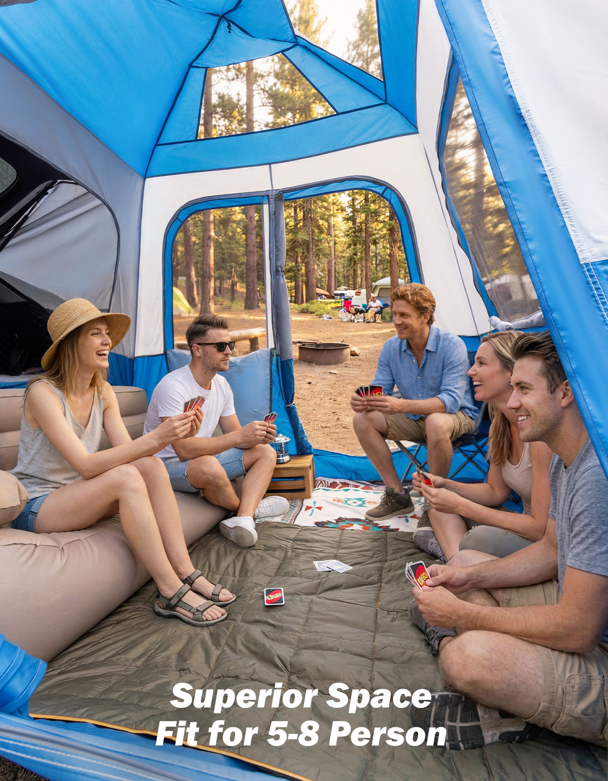 SUV Camping Tent for 5-8 Person, Automatic Instant Setup with Waterproof Rainfly