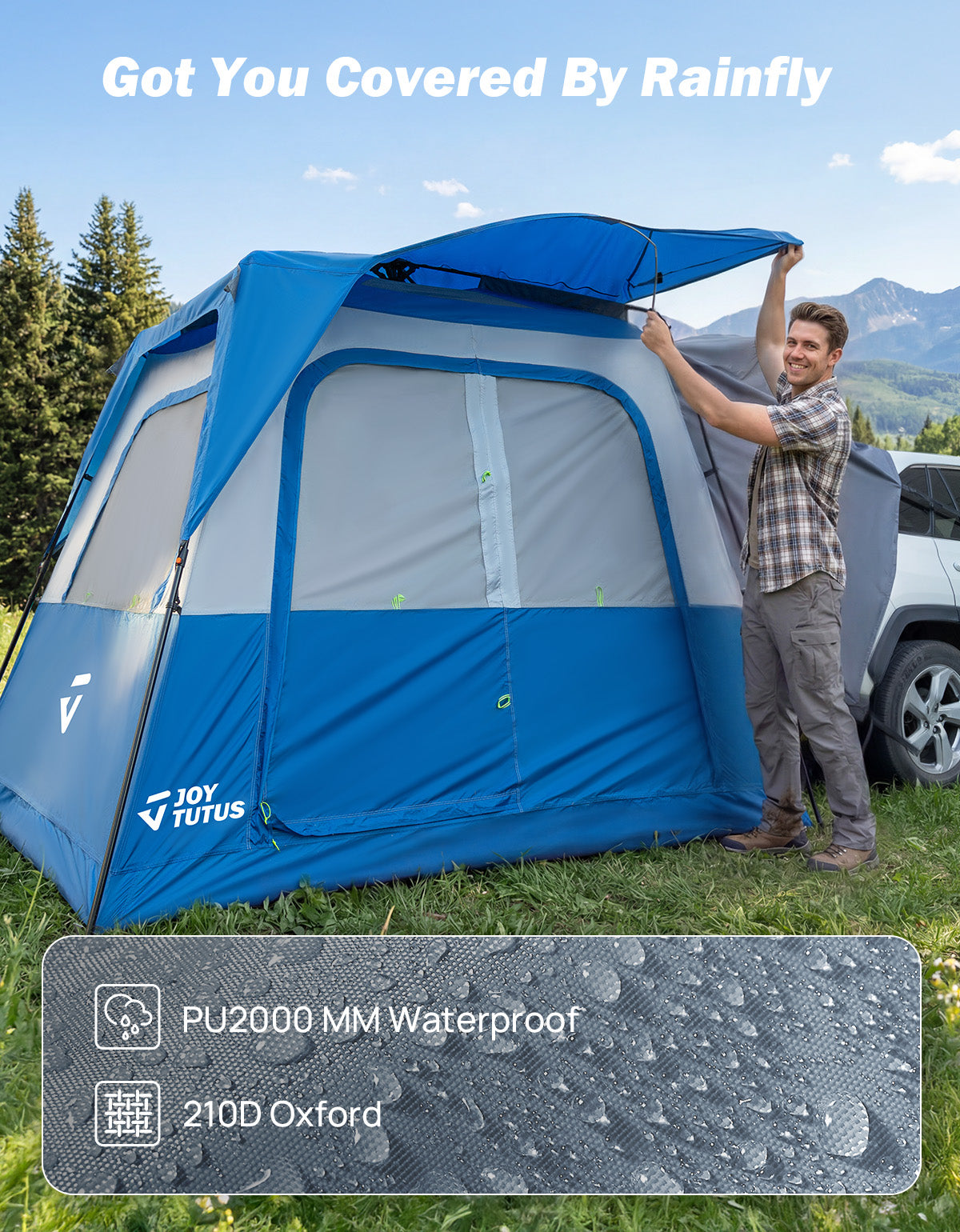 SUV Camping Tent for 5-8 Person, Automatic Instant Setup with Waterproof Rainfly