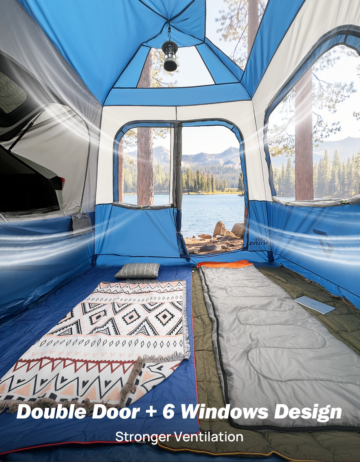 SUV Camping Tent for 5-8 Person, Automatic Instant Setup with Waterproof Rainfly