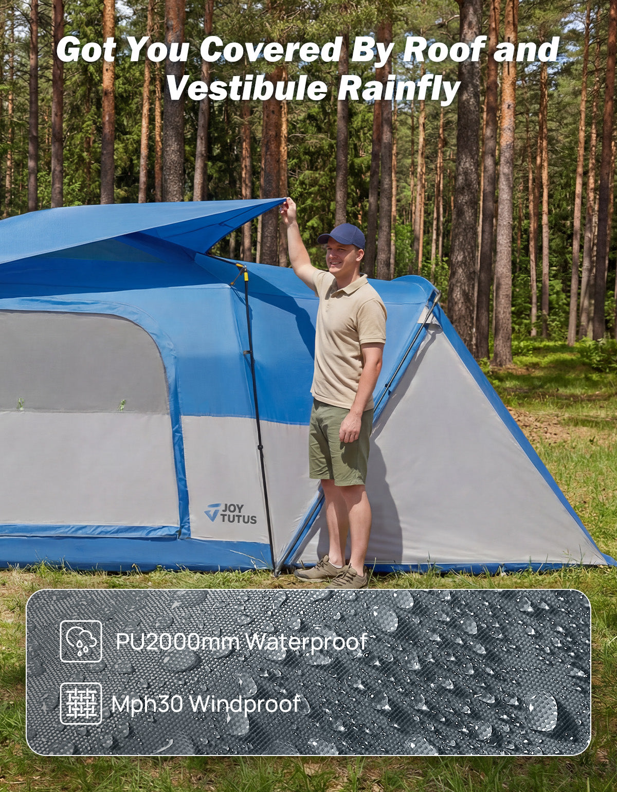 SUV Camping Tent for 5-9 Person, 2-Room Car Tent with Screen Porch