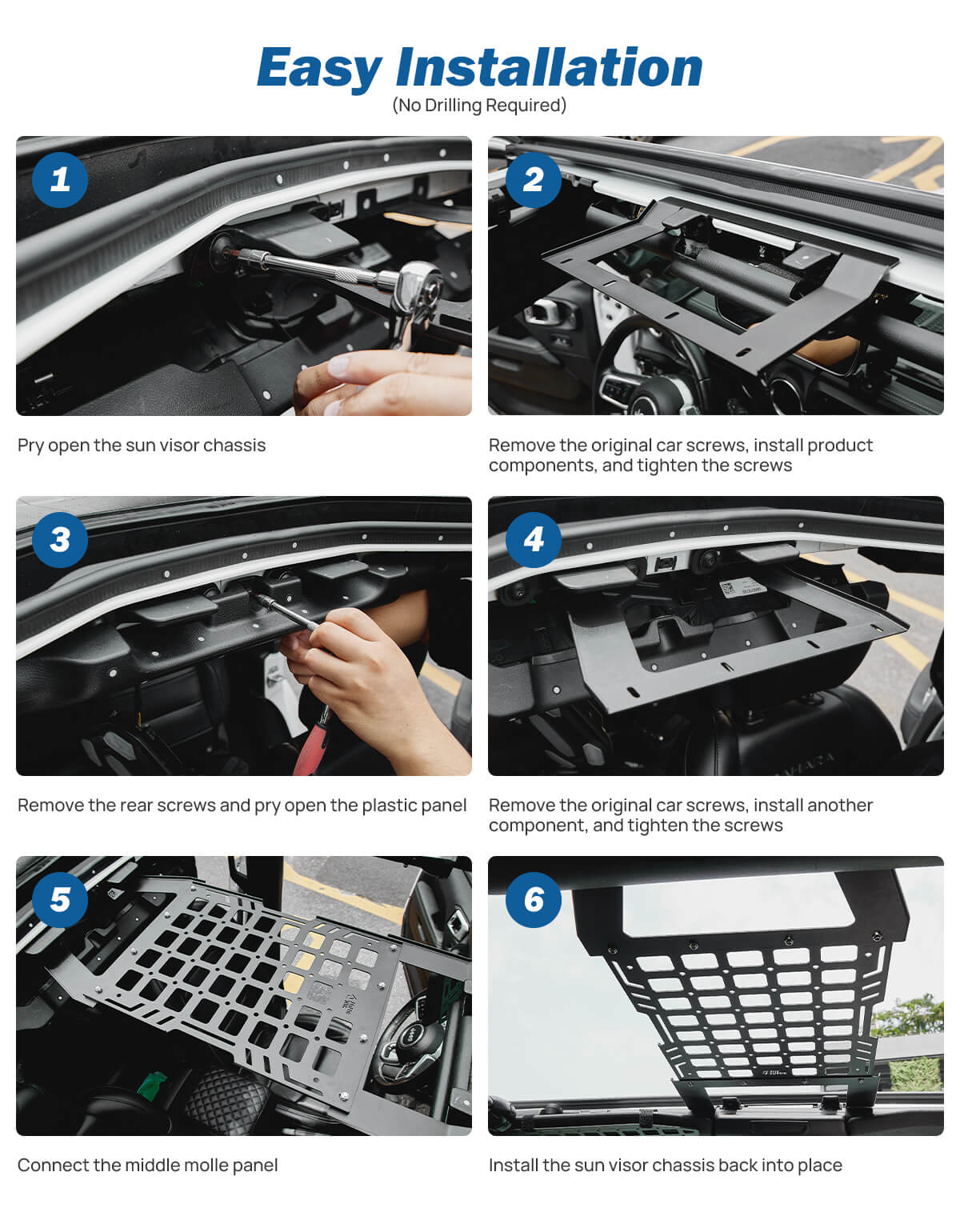 Hard Top Roof Rack Molle Panel Compatible with Wrangler JL JLU & Gladiator JT 2018-2026