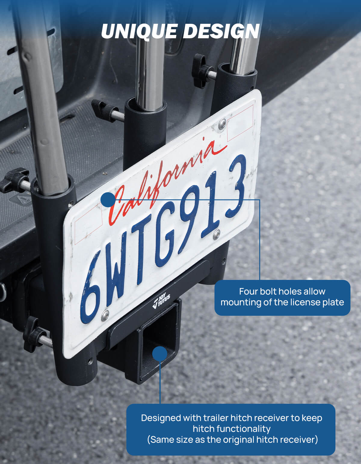 Flag Pole Holder Hitch Mount for Standard 2" Receivers