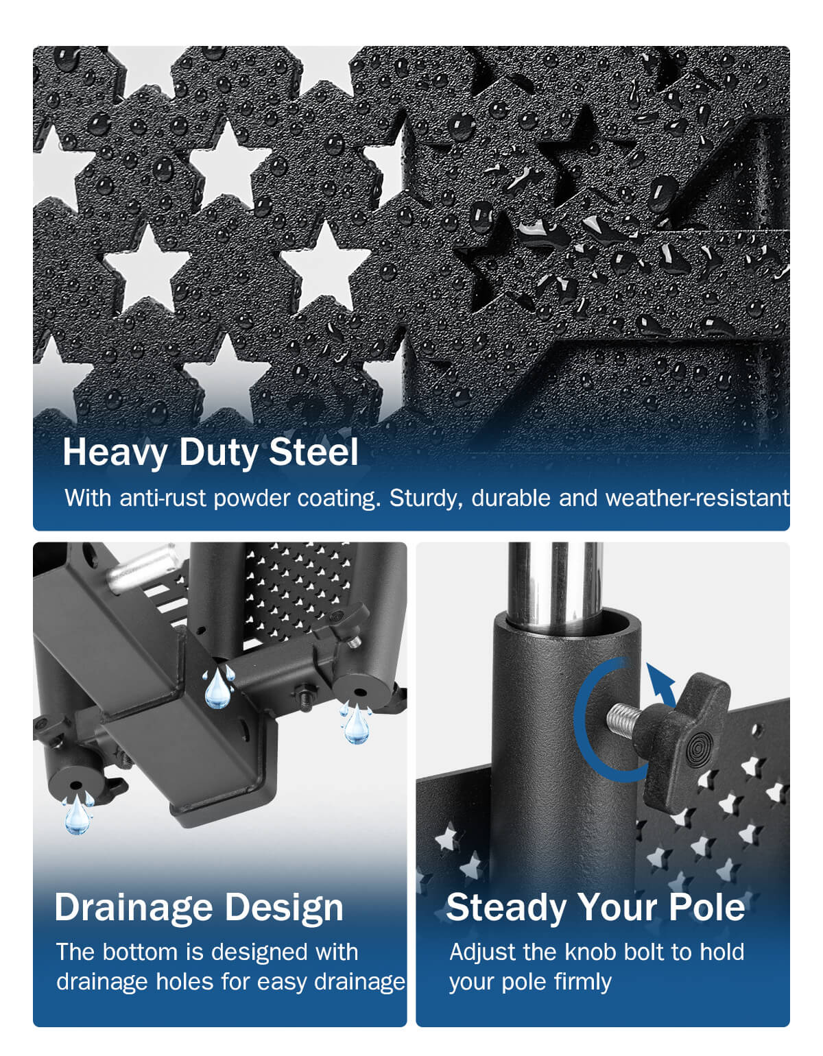 Flag Pole Holder Hitch Mount for Standard 2" Receivers