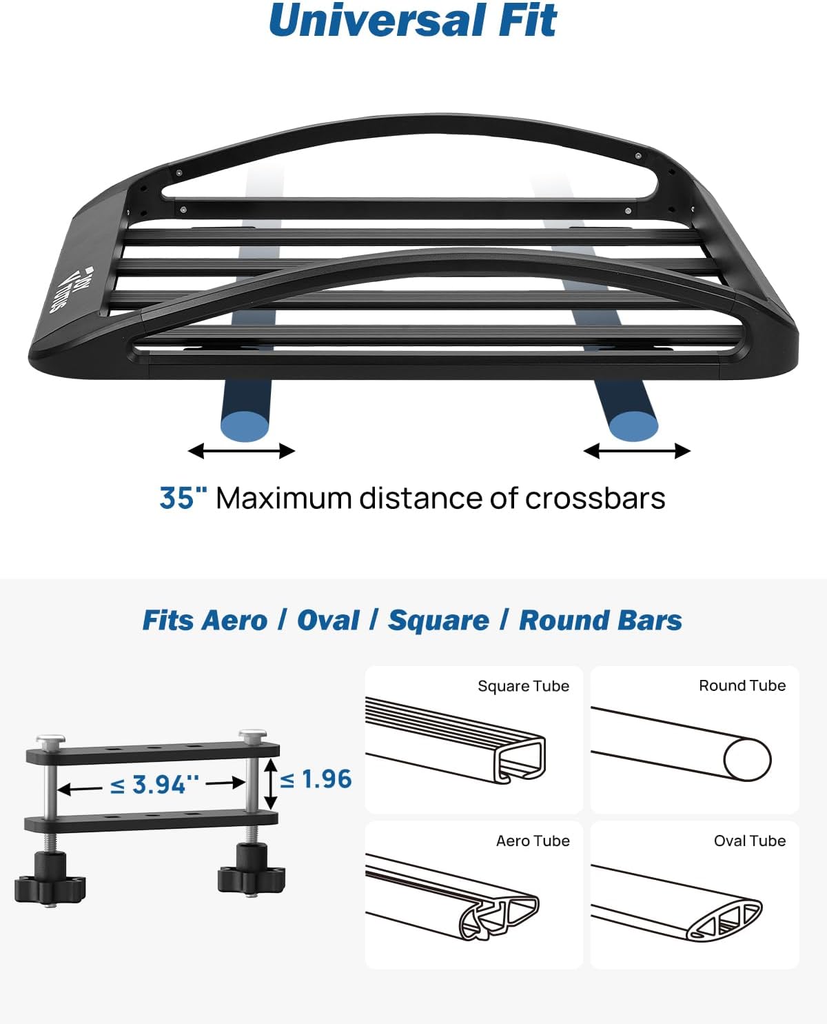 Aluminum Roof Cargo Basket – Rust-Resistant Roof Rack Carrier for SUVs, Trucks & Cars