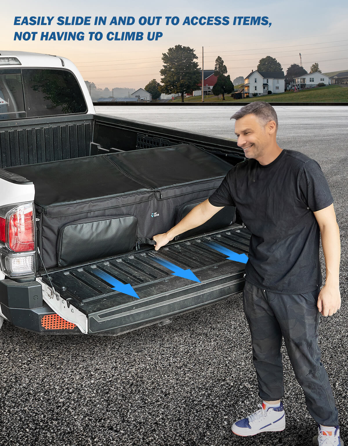 JOYTUTUS Truck Bed Cargo Box Organizer Mid-Size