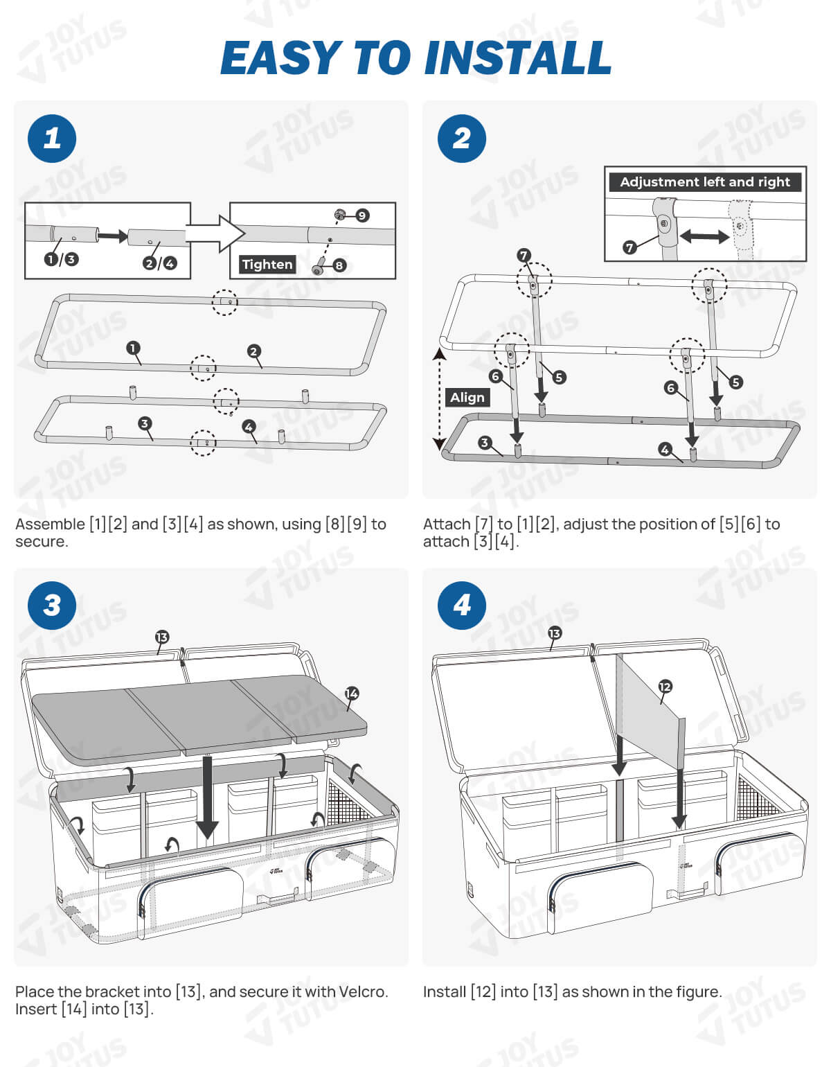 JOYTUTUS Truck Bed Cargo Box Organizer Mid-Size