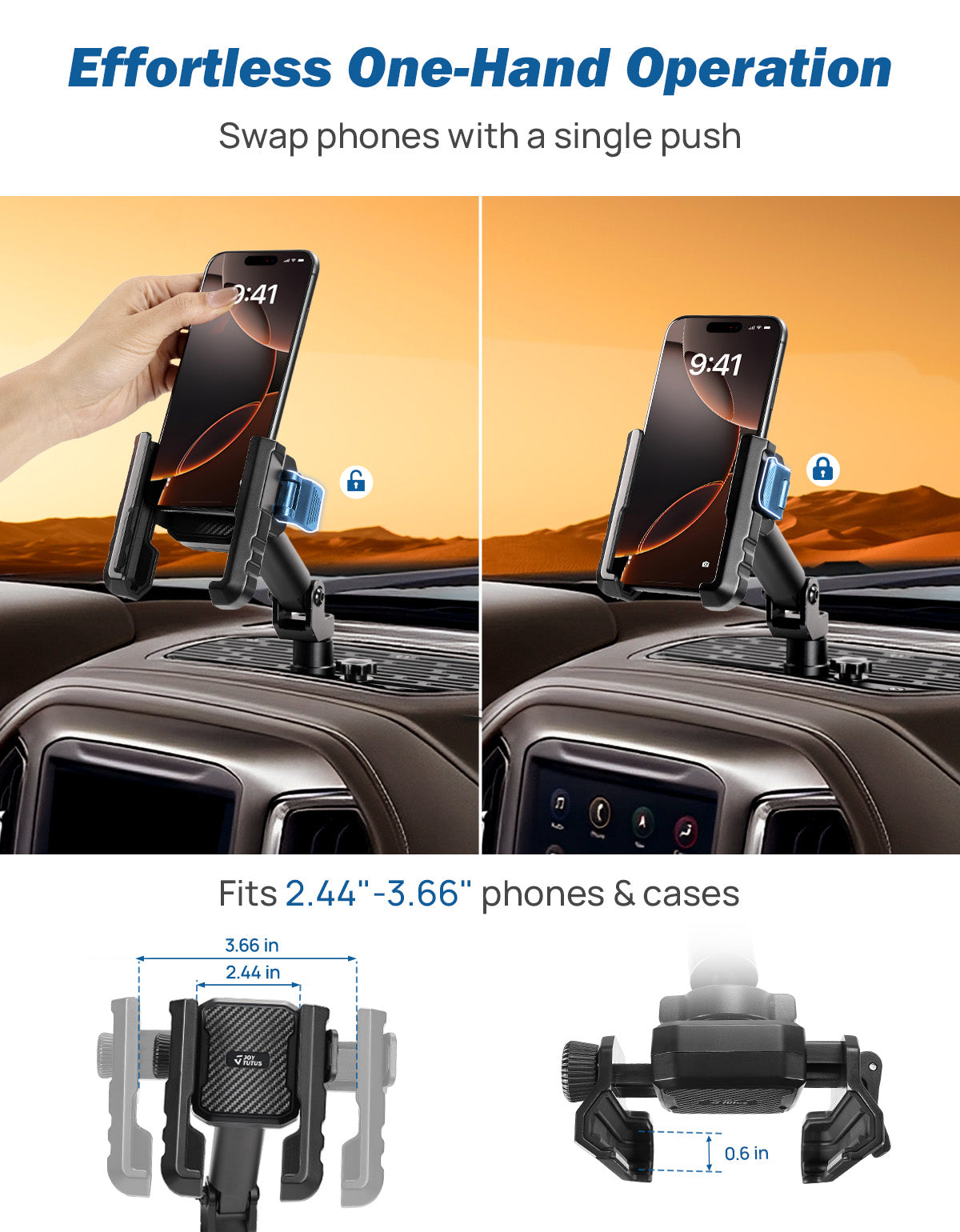 Metal Dash Mount Phone Holder Compatible with 2019-2022 Silverado & Sierra